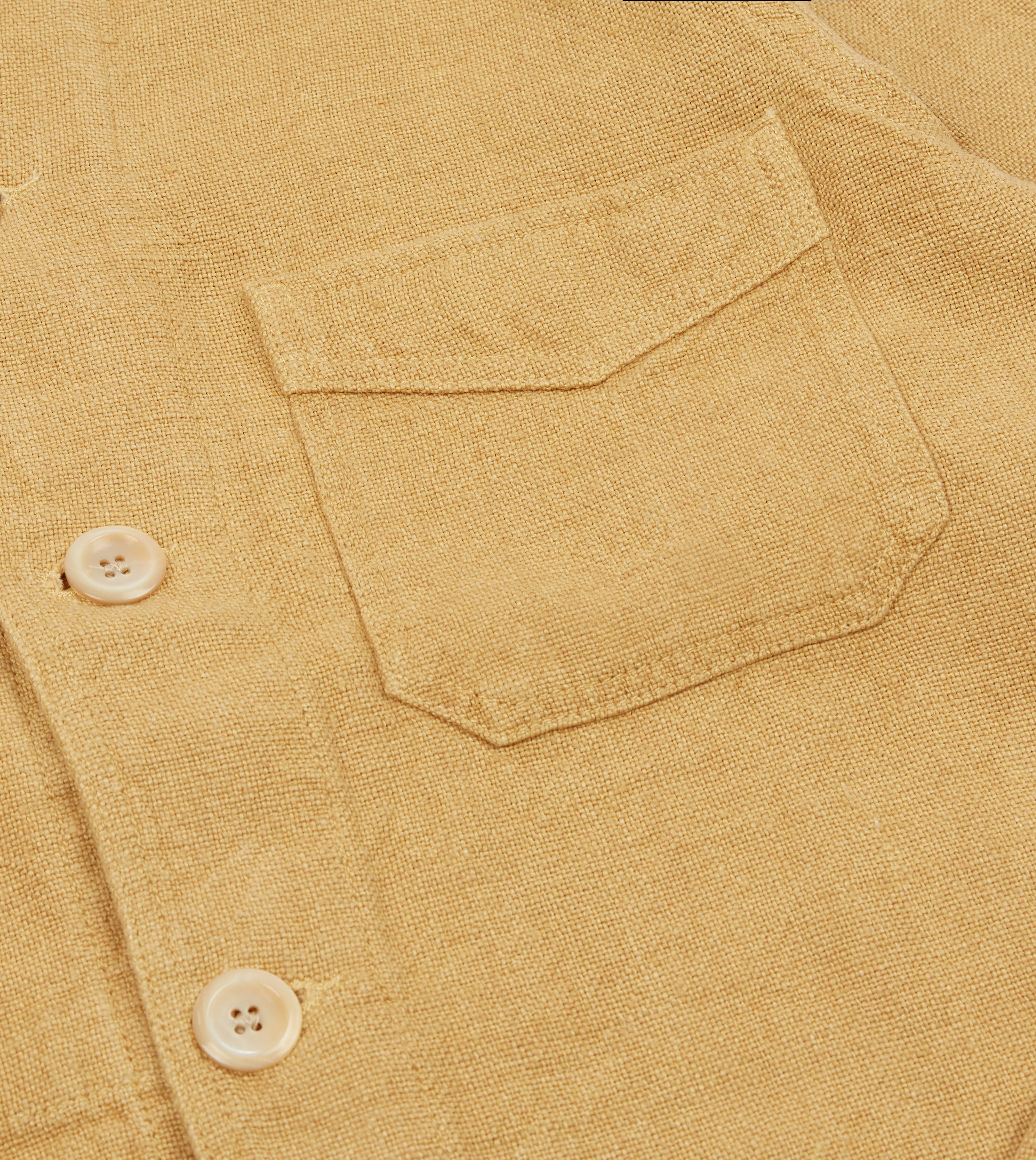 Men's Sand Linen Five-Pocket Chore Jacket - Lightweight Workwear for Outdoor Activities, Gardening & Casual Wear