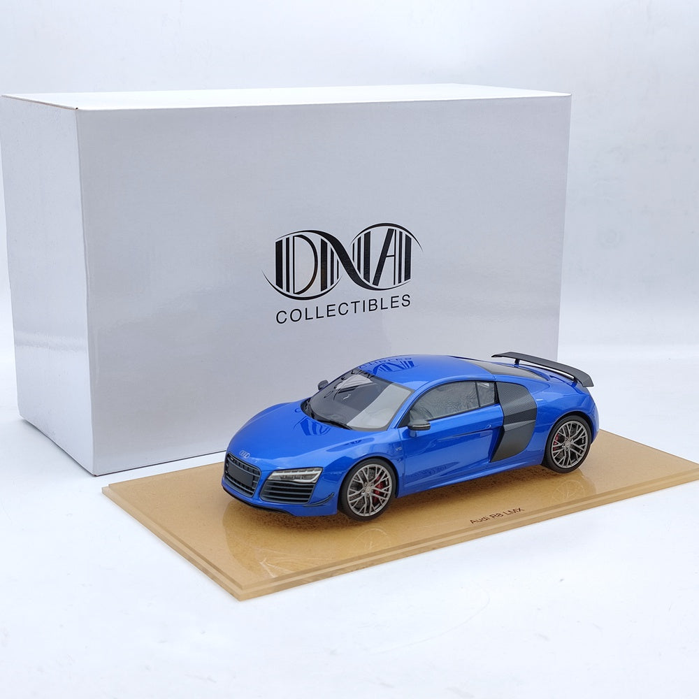 1/18 Scale Audi R8 LMX 2014 Limited Edition Blue Resin Model Car - DNA Collectibles DNA000031 - Perfect for Car Enthusiasts, Collectors & Home/Office Display