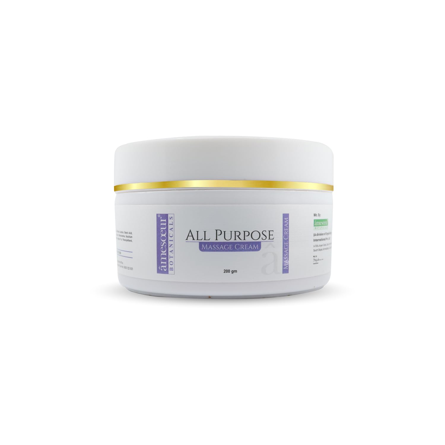 Amesoeur All-Purpose Massage Cream with Blueberry Extract & Vitamin E - Deep Hydration & Nourishment for Relaxation & Skin Care - 200g - Perfect for Spa, Home Massage & Dry Skin Relief