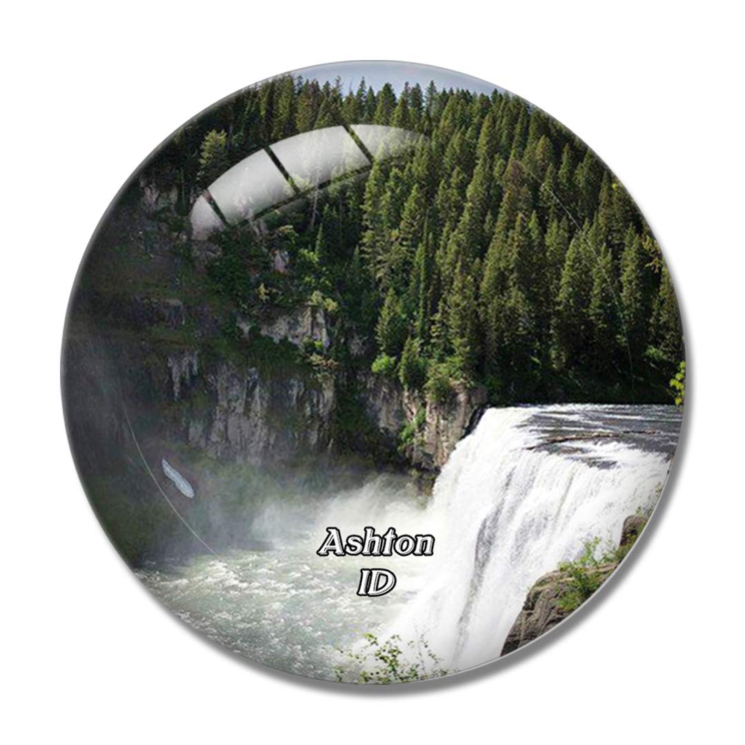 3D Fridge Magnet - Ashton Mesa Falls Idaho USA Souvenir - Crystal Glass Whiteboard Refrigerator Magnet for Home, Office & Travel Decor