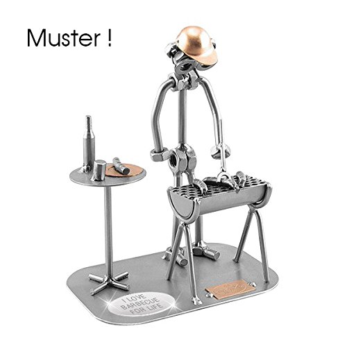 Handmade Metal Nuts and Bolts Sculpture - Personalized Engraved Computer Desk Organizer | German Craftsmanship | Unique Office & Home Decor Gift