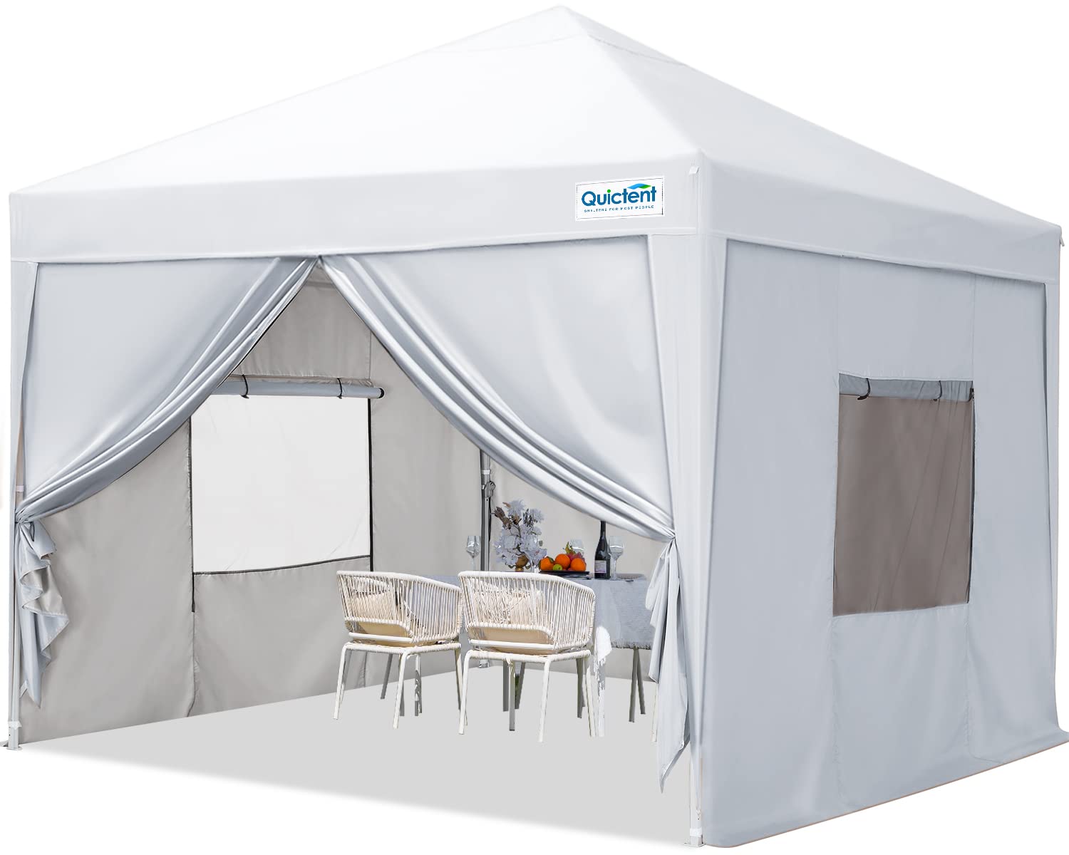 Quictent 10x10 Pop Up Canopy Tent with Sidewalls - Portable Privacy Shelter for Camping, Beach, Picnics & Outdoor Events