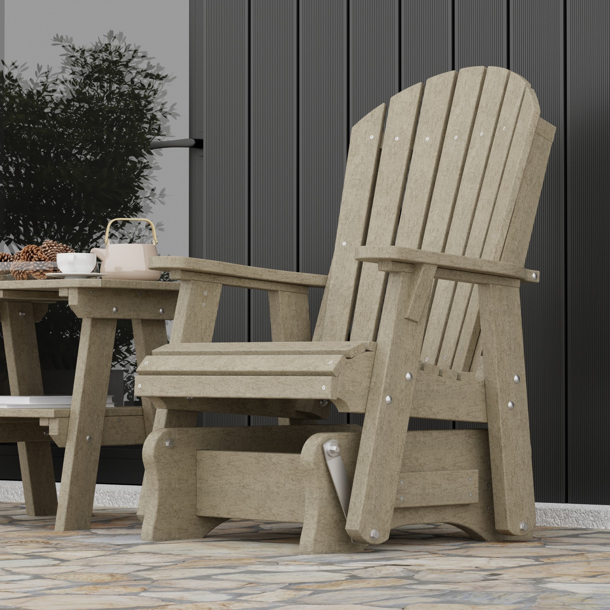 Heritage Single Glider Rocking Chair - Classic Wooden Nursery Glider for Baby Room, Breastfeeding & Relaxation - Perfect for Nurseries, Bedrooms & Living Rooms