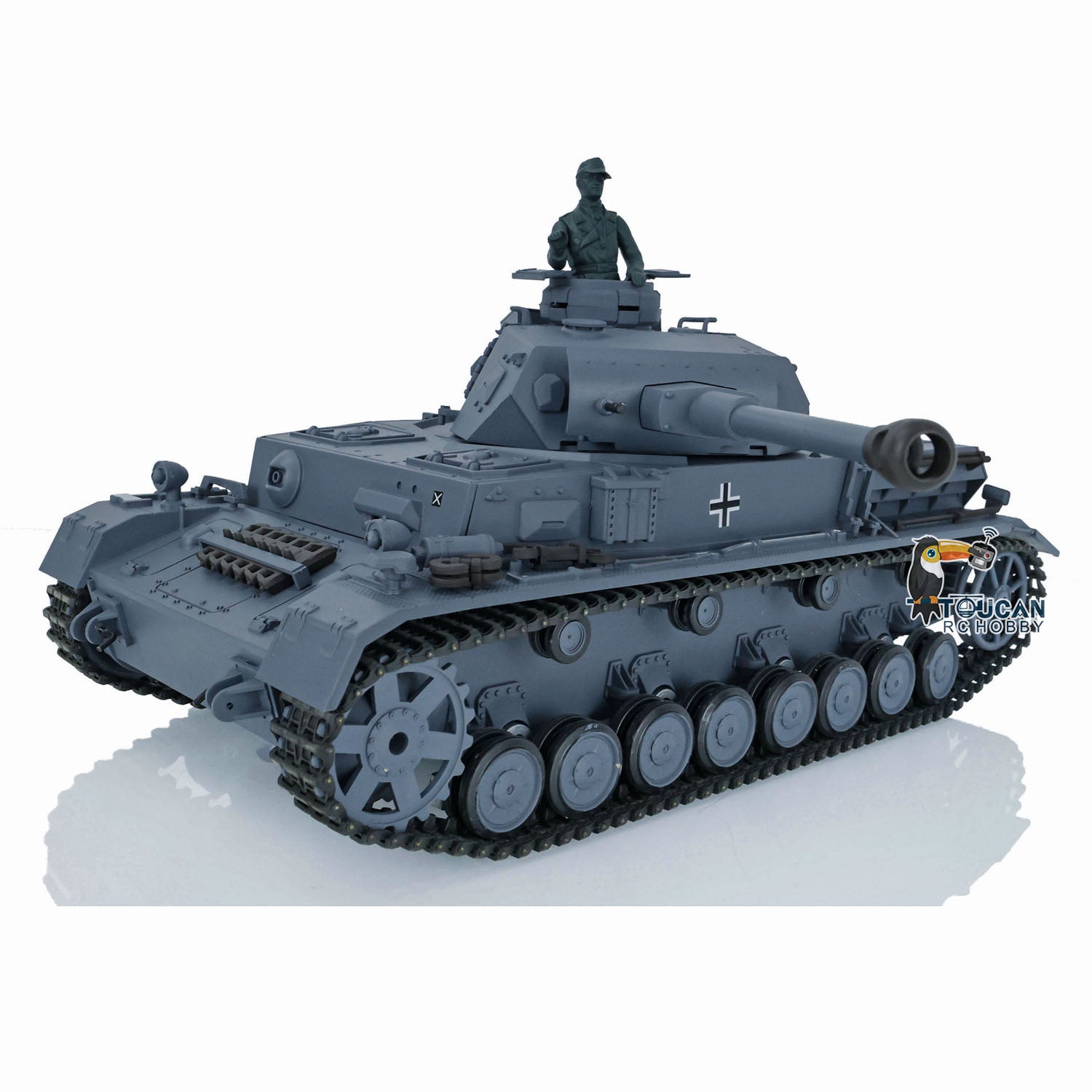 Henglong 1/16 Scale 7.0 Channel Radio Control Tank 3859 - German Panzer IV F2 RC Model with Steel Gearbox, 360° Rotating Turret & FPV Engine Sound - Perfect for Military Enthusiasts and RC Hobbyists