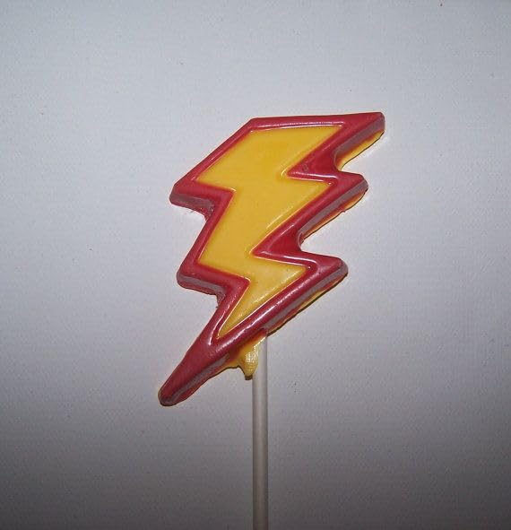 Lightning Bolt Lollipop & Chocolate Candy Mold Set - Premium Silicone Baking Tools for DIY Candy Making, Cake Decorating, Party Favors & Holiday Treats (Model 3396) - Perfect for Halloween, Birthday Parties & Gift Giving