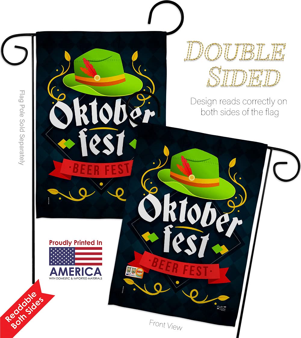 Oktoberfest Garden Flag Set - Double-Sided Beer Party Decor for Yard & Home