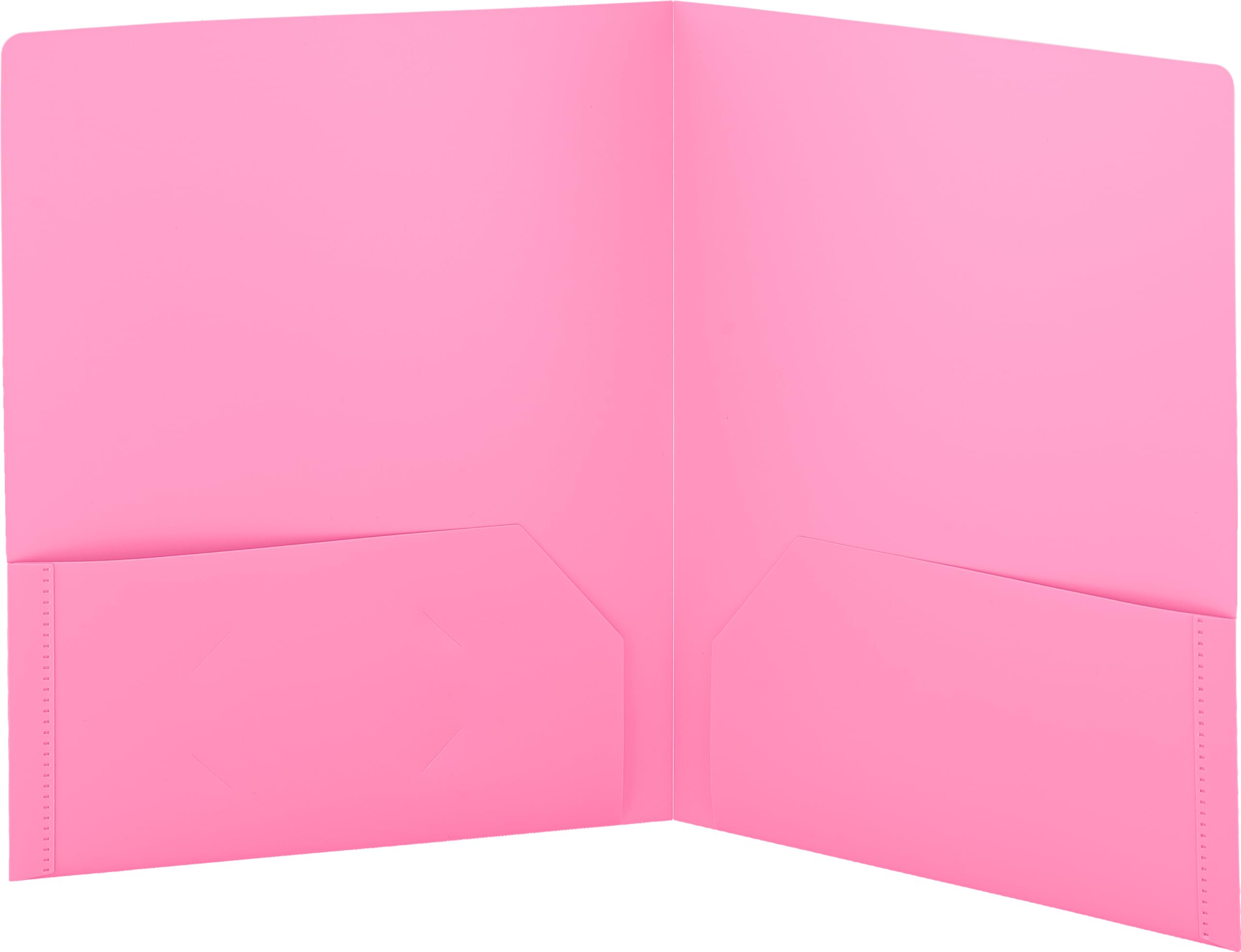 Enday 2-Pocket Plastic File Folders - Letter Size, Heavy Duty Poly Portfolio for School & Office (Pink, Purple, Green, Red, Blue, Grey) - Perfect for Organizing Documents, Homework & Office Papers