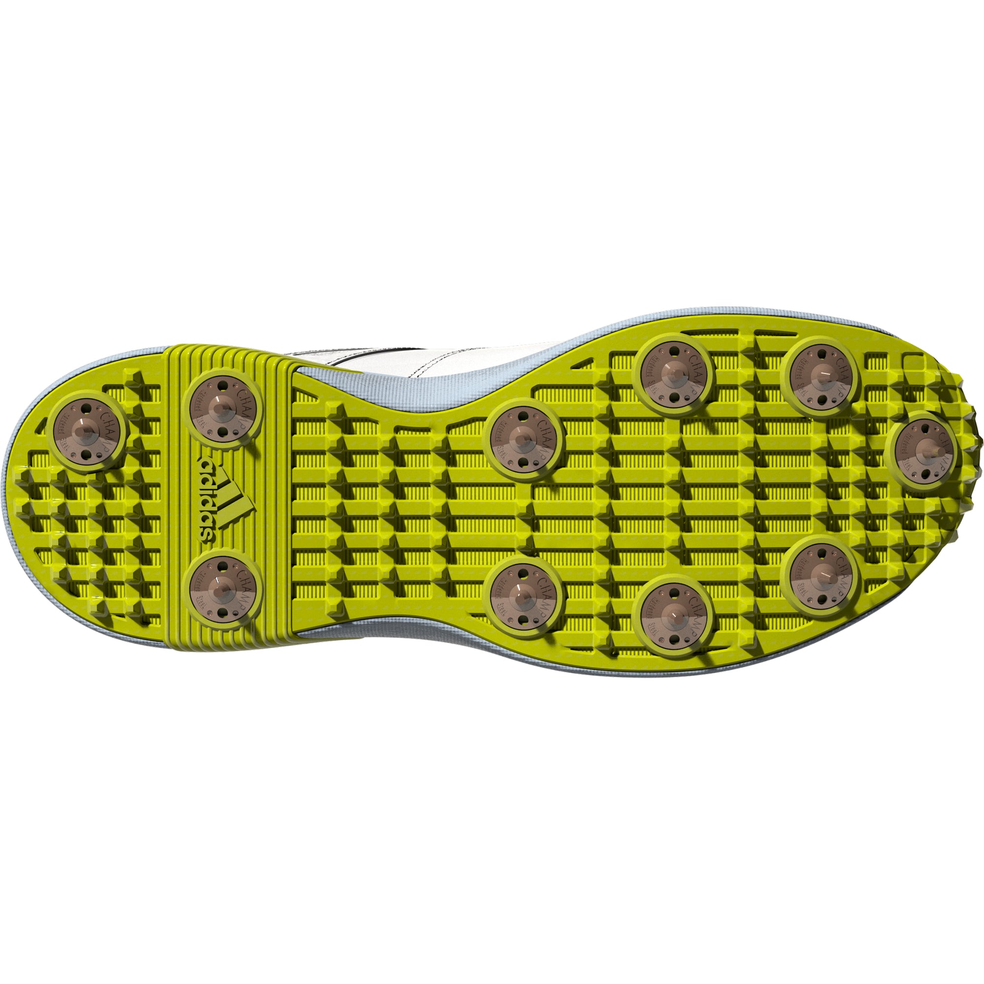 Adidas Adipower Vector MID Cricket Shoes - White & Yellow | High-Performance Cricket Footwear for Matches & Training