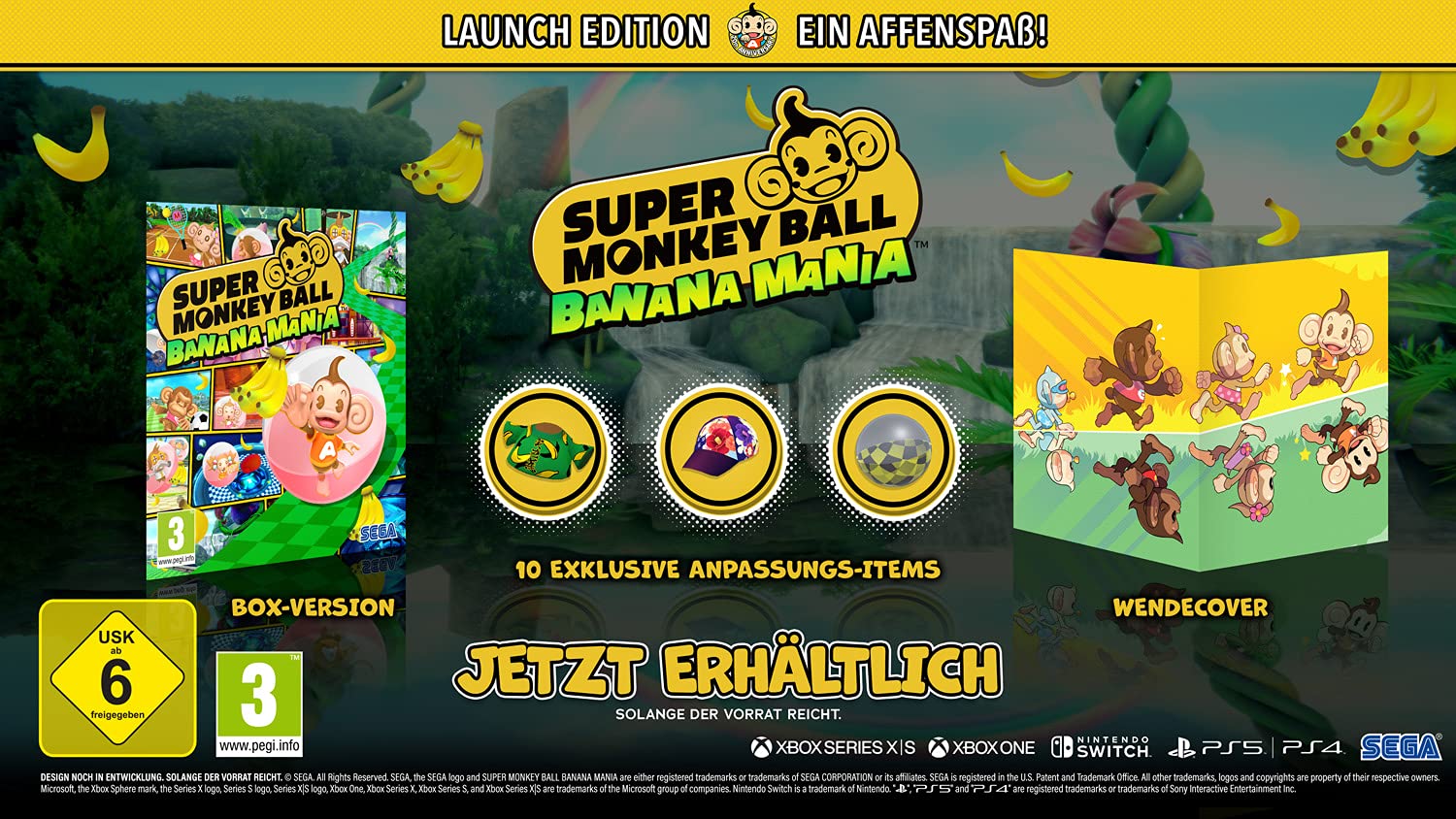 Super Monkey Ball Banana Mania Launch Edition for Nintendo Switch - Fun Family Party Game for Kids & Adults - Perfect for Game Nights & Multiplayer Entertainment