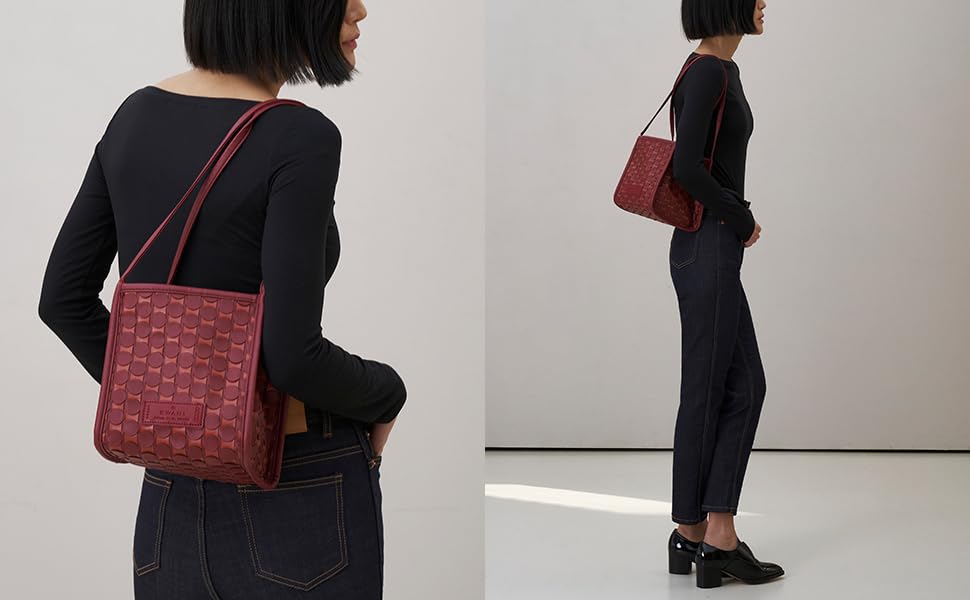 KWANI 0917 Handmade Woven Tote Bag for Women - Stylish Work & Office Shoulder Bag - Perfect for Business, Commuting & Shopping