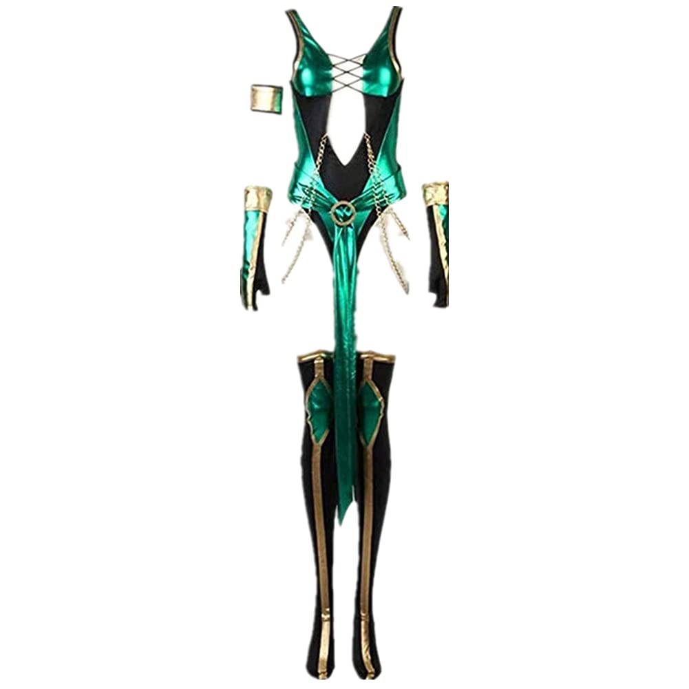 Mortal Kombat X Jade & Kitana Cosplay Costume Set - Adult Game Character Superhero Mask & Suit for Halloween, Comic Con & Cosplay Events