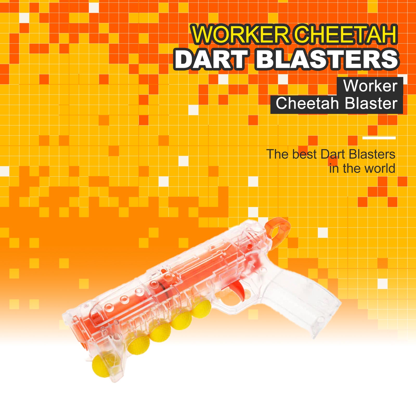 Worker Cheetah Blaster - High Performance Nerf Style Foam Dart Blaster Toy for Kids & Adults - Perfect for Outdoor Games, Backyard Battles & Team Competitions