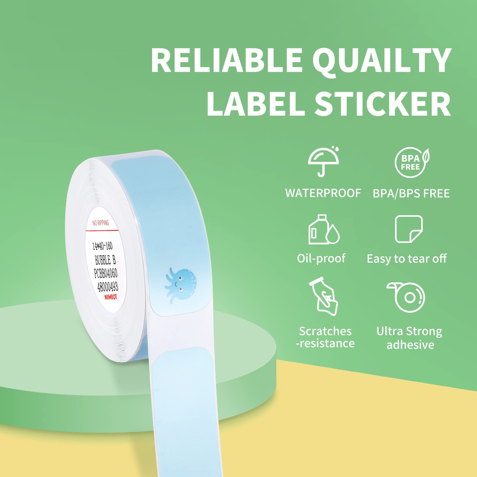 JADENS Label Maker Tape for NIIMBOT D11/D110 - Compatible Self-Adhesive Labeling Tape, Address Labels Replacement, Office Custom Stickers - Perfect for Organizing Files, Mailing, and Home Office Use