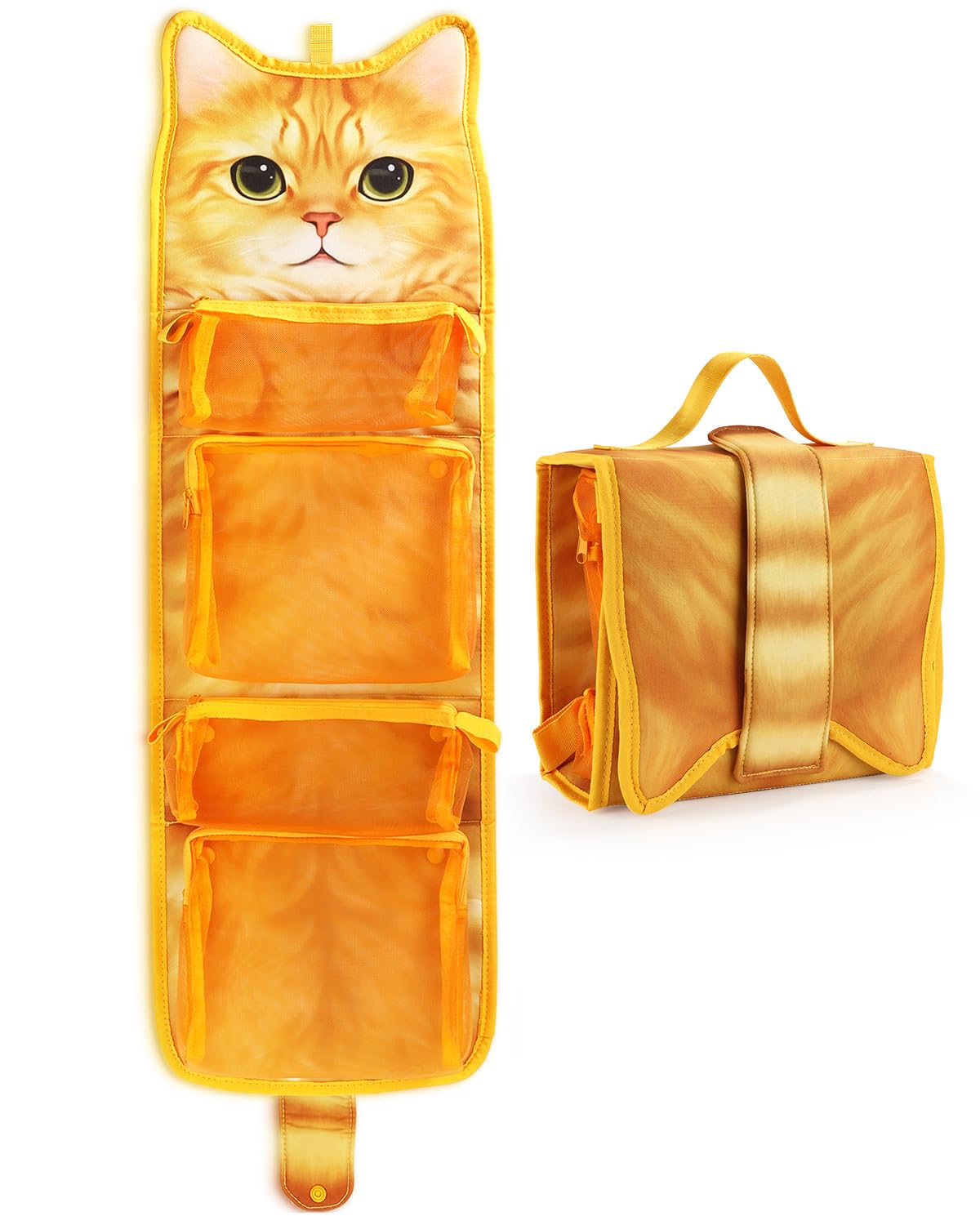 Waterproof Hanging Toiletry Bag for Travel - Cat Design Cosmetic Organizer for Women & Men - Perfect for Shampoo, Makeup & Toiletries - Ideal for Camping, Gym & Vacation Trips