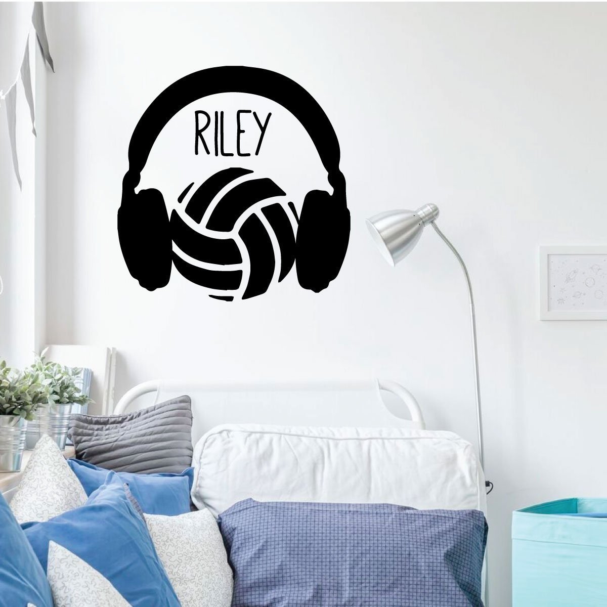 Volleyball Wall Decal - Personalized Vinyl Sports Decor for Bedroom, Playroom & Gym - Perfect for Teen Rooms, Game Rooms & Sports Themed Decorations
