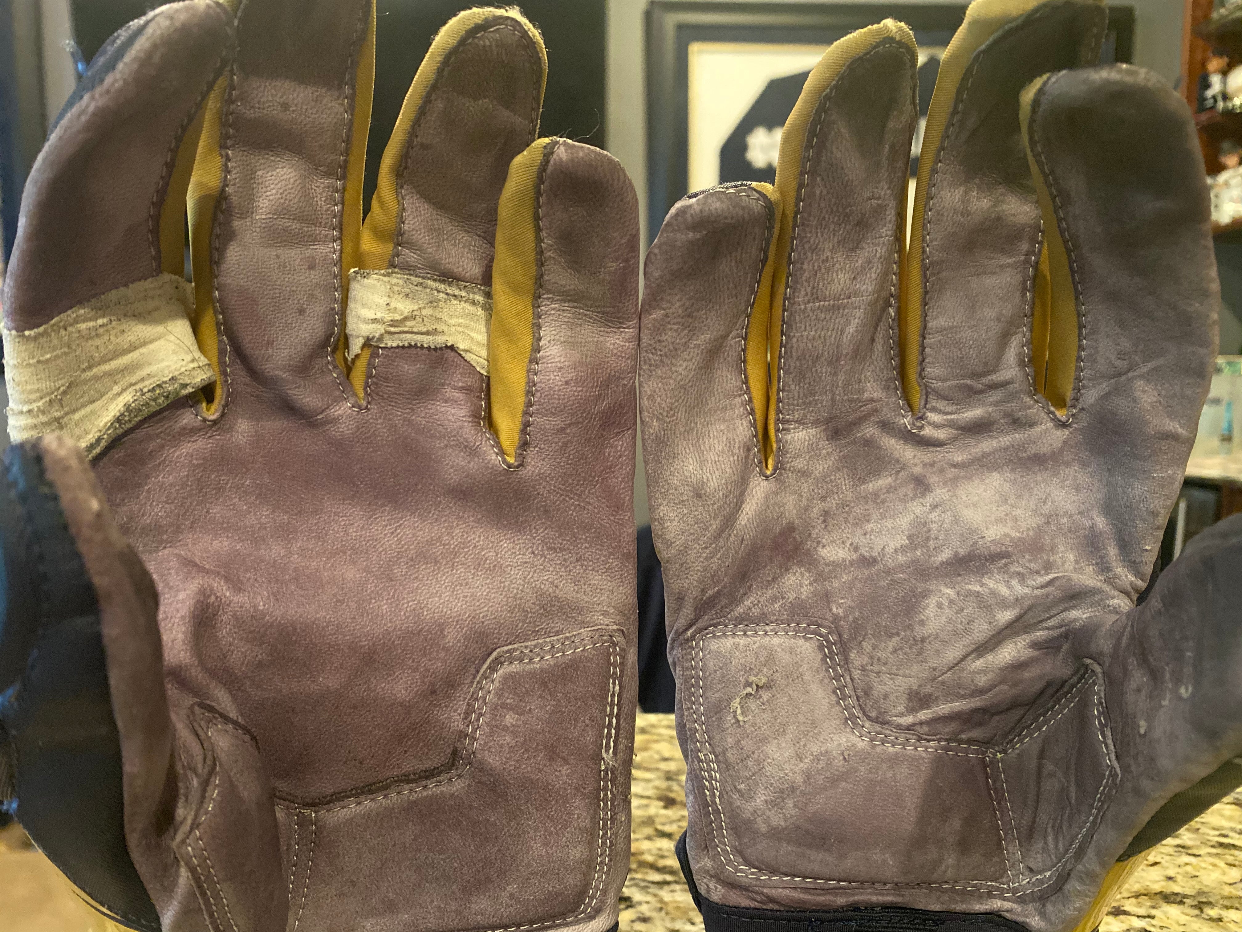 Under Armour Combat Football Gloves - Authentic Notre Dame Game Used - Perfect for Training, Games & Collectors