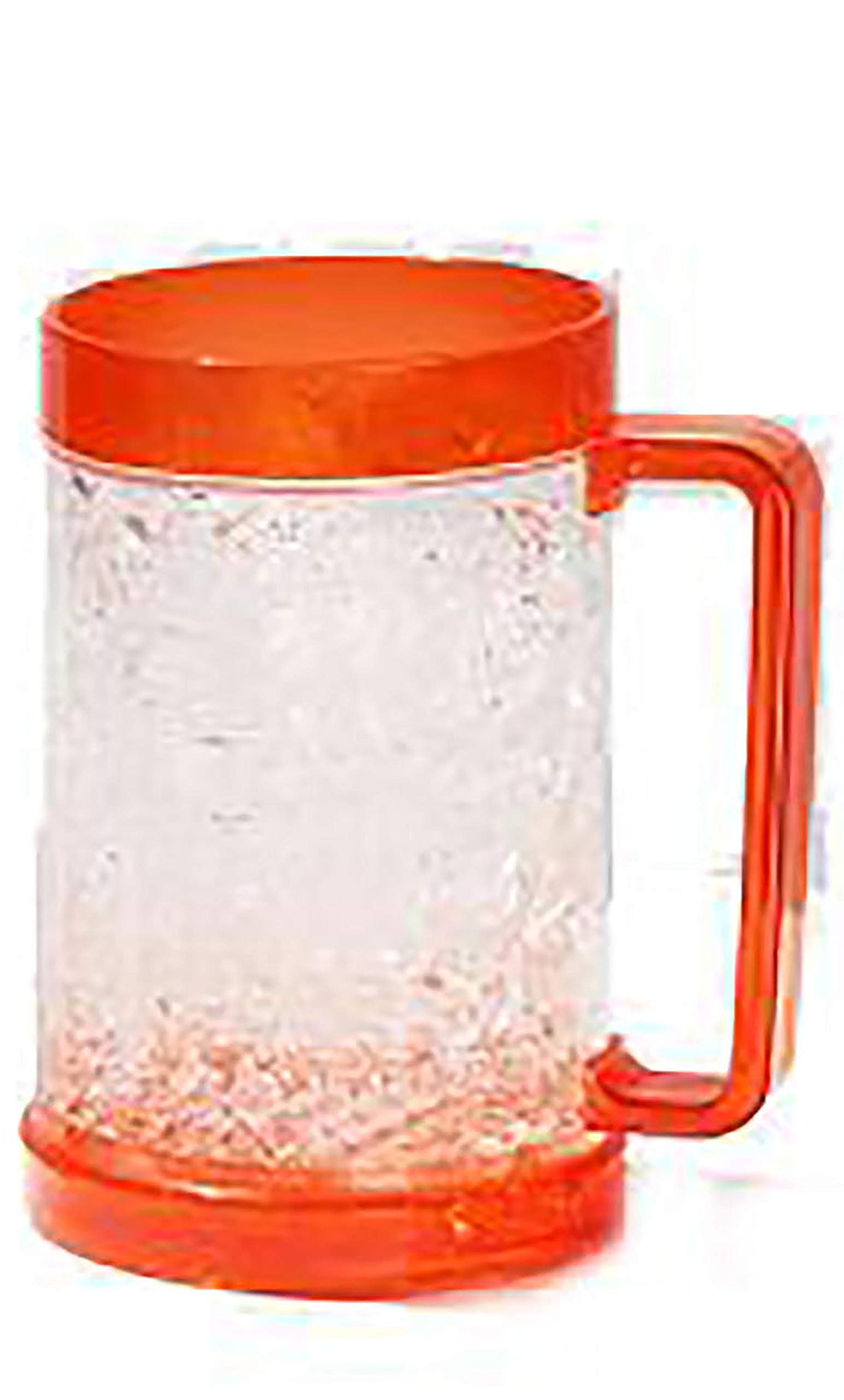 3-Pack Double Wall Insulated Freezer Mugs - No Sweat Design, 4 Color Options (Red, Orange, Green) - Perfect for Iced Coffee, Smoothies & Summer Drinks at Home or Office