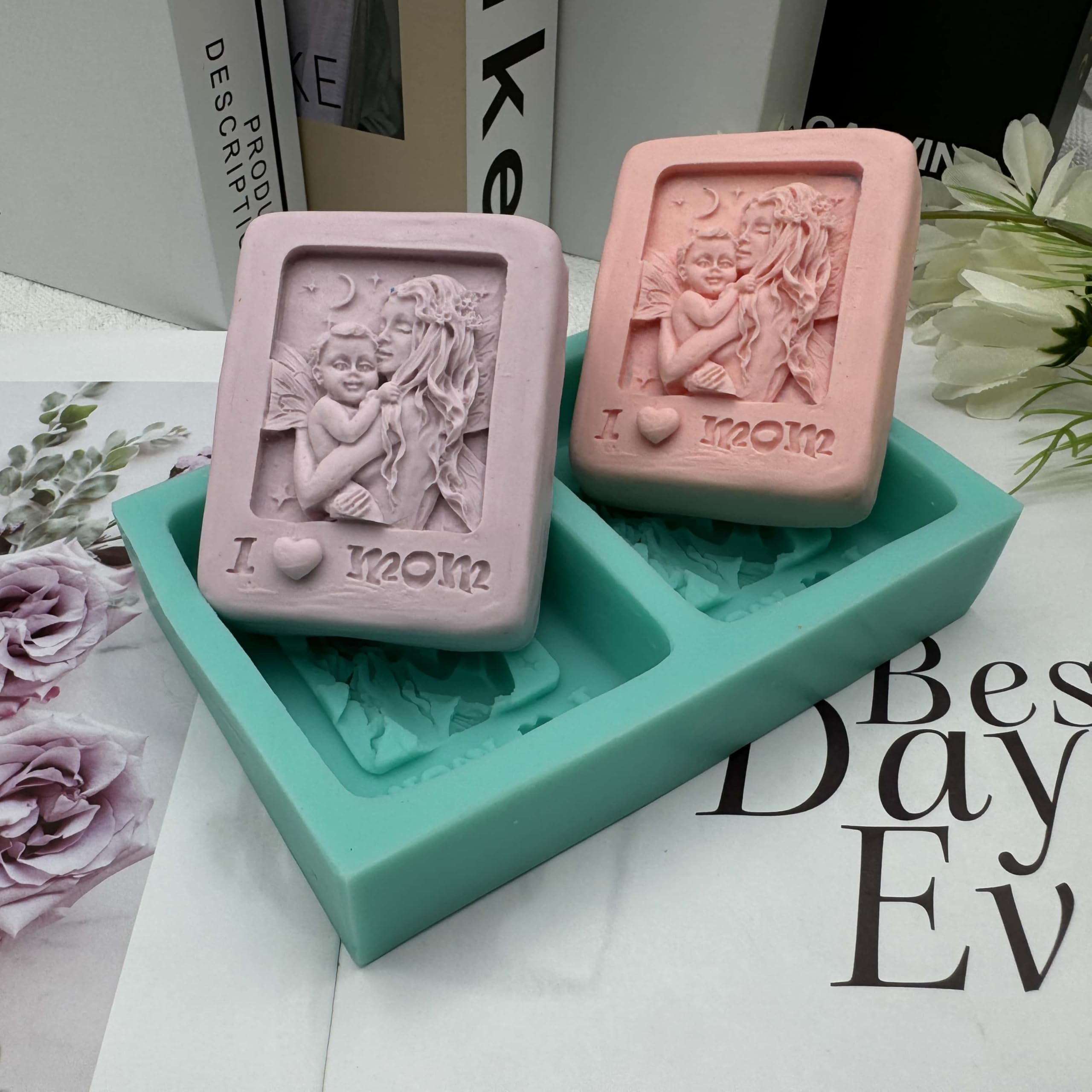 GreatMold DIY 'I Love Mom' 3D Silicone Soap Mold - Handmade Candle & Cake Decoration Mould for Mother's Day Gifts | Perfect for Soap Making, Candle Crafting, and Baking Decorations