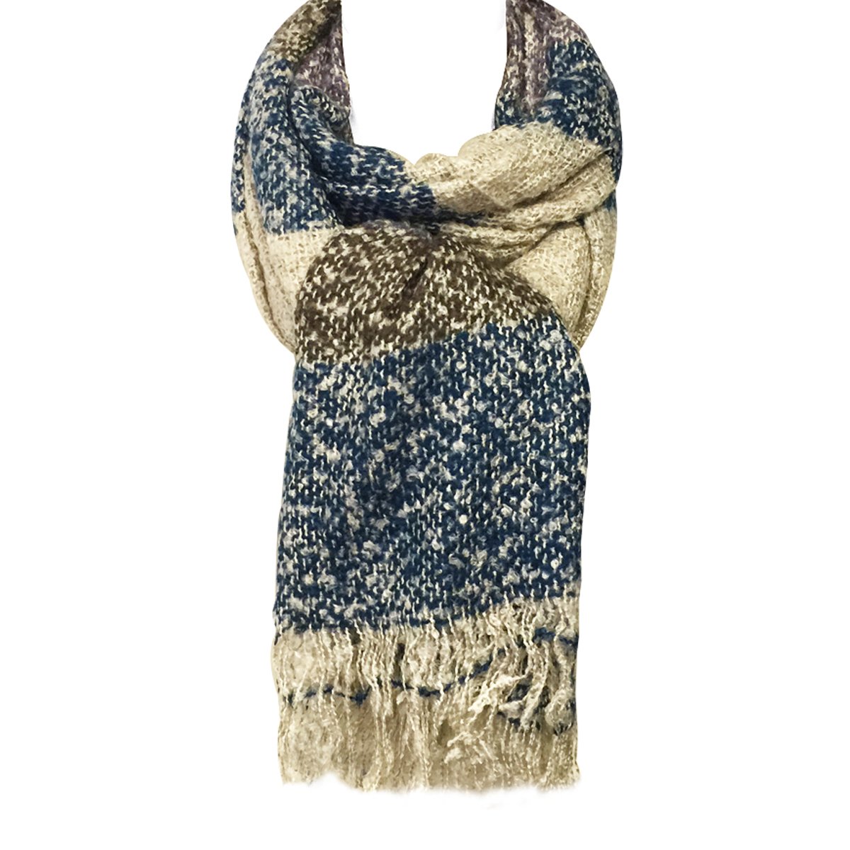 Cozy Warm Winter Shawl Wrap Scarf with Tassels - Soft Plaid Blanket Scarf for Women - Perfect for Cold Weather, Office, Travel & Holiday Gifts