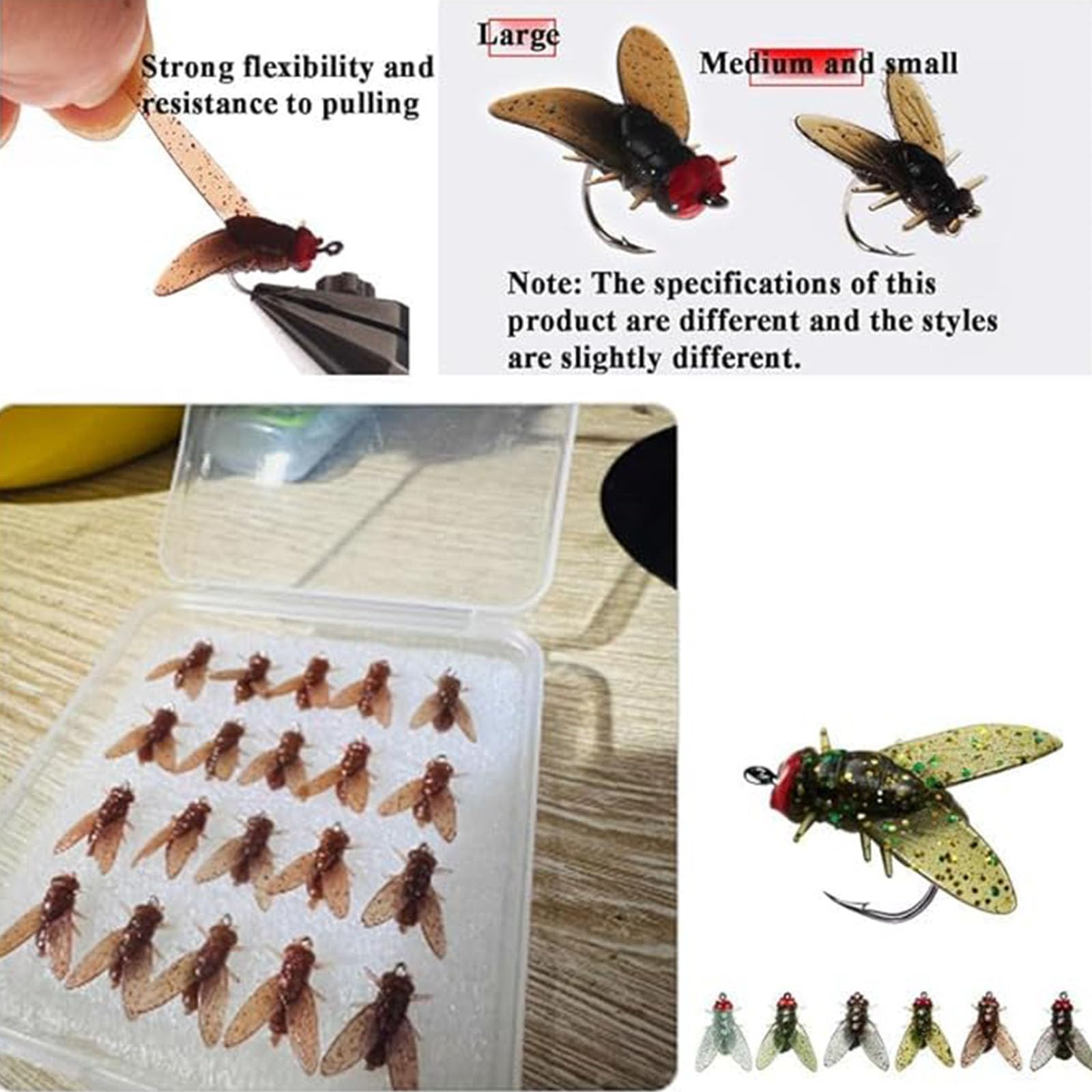 2024 New Bionic Fly Fishing Lures (20PCS) - Realistic Soft Bait with Fish Attractant for Trout & Bass - Perfect for Freshwater Fly Fishing & Outdoor Adventures
