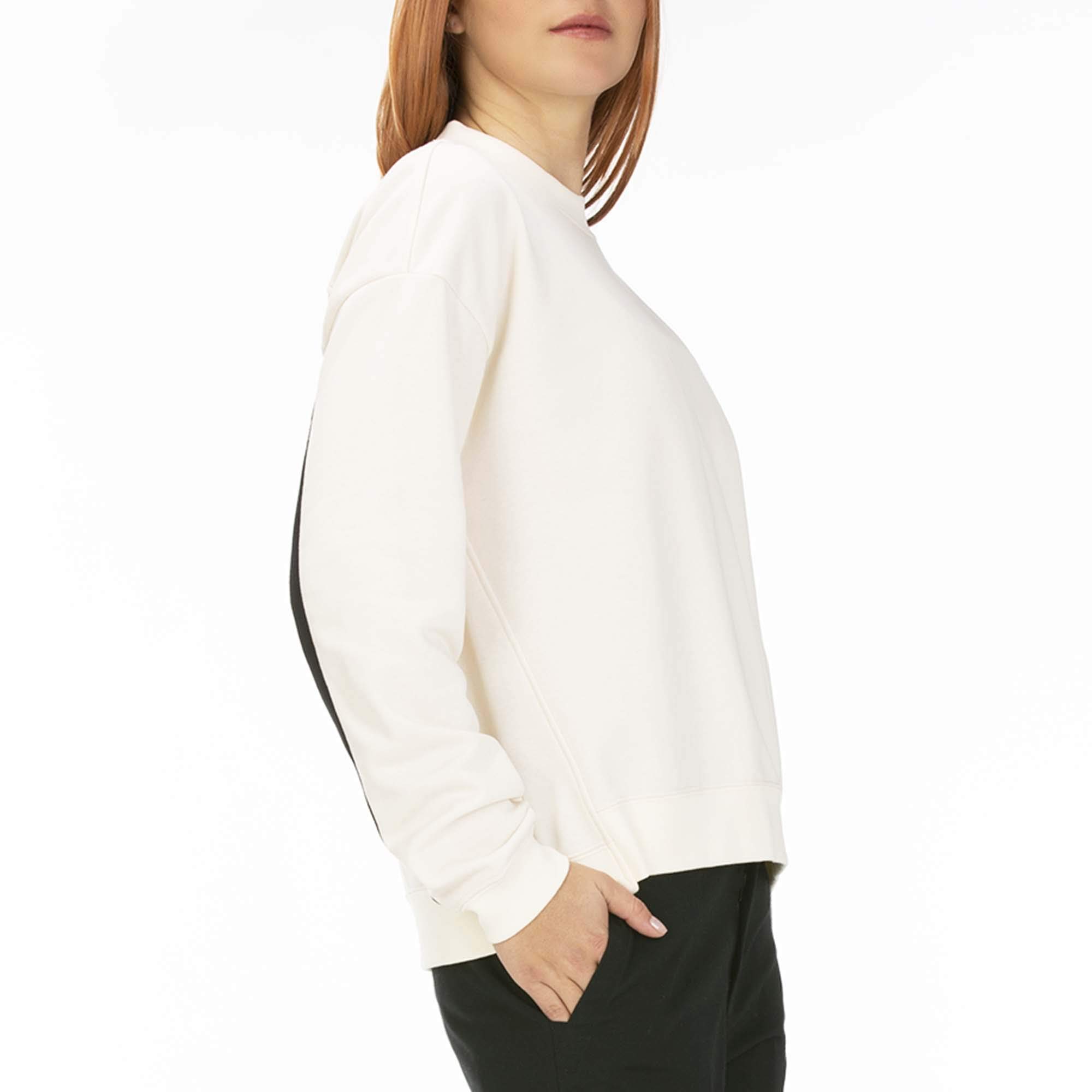 Hurley Women's Dri-FIT Wash Crew Shirt - Moisture Wicking, Breathable Cotton Blend - Pale Ivory, Size Medium - Perfect for Yoga, Gym & Casual Wear