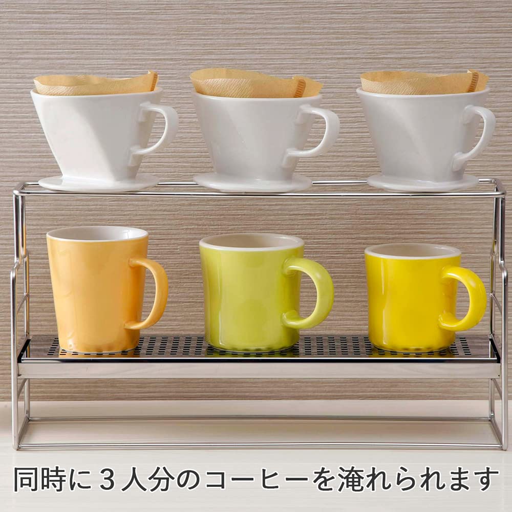 Premium Stainless Steel Coffee Dripper Stand - Adjustable Height for 3 Cups Simultaneously | Japanese Crafted Tsubamesanjo Drip Coffee Maker Accessory | Perfect for Pour Over Coffee, Home Brewing & Cafe Use