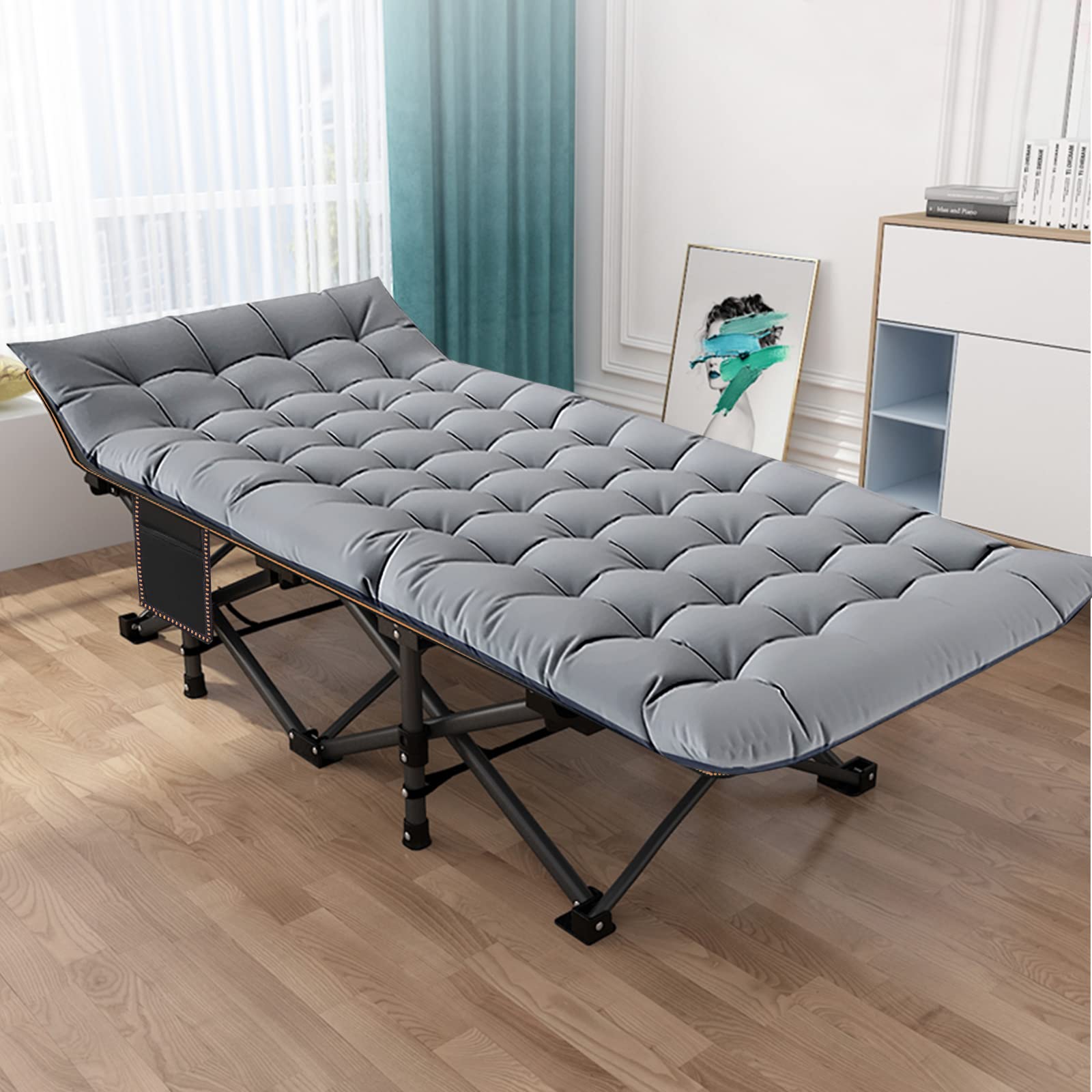 **MOPHOTO XXL Heavy Duty Folding Camping Cot for Adults - 78