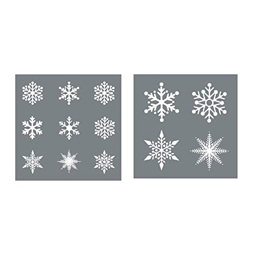 Large Reusable Snowflake Stencil Set - Pack of 2 Christmas Stencils for Window, Wall, and Holiday Decor - Perfect for Painting, Crafting, and DIY Projects