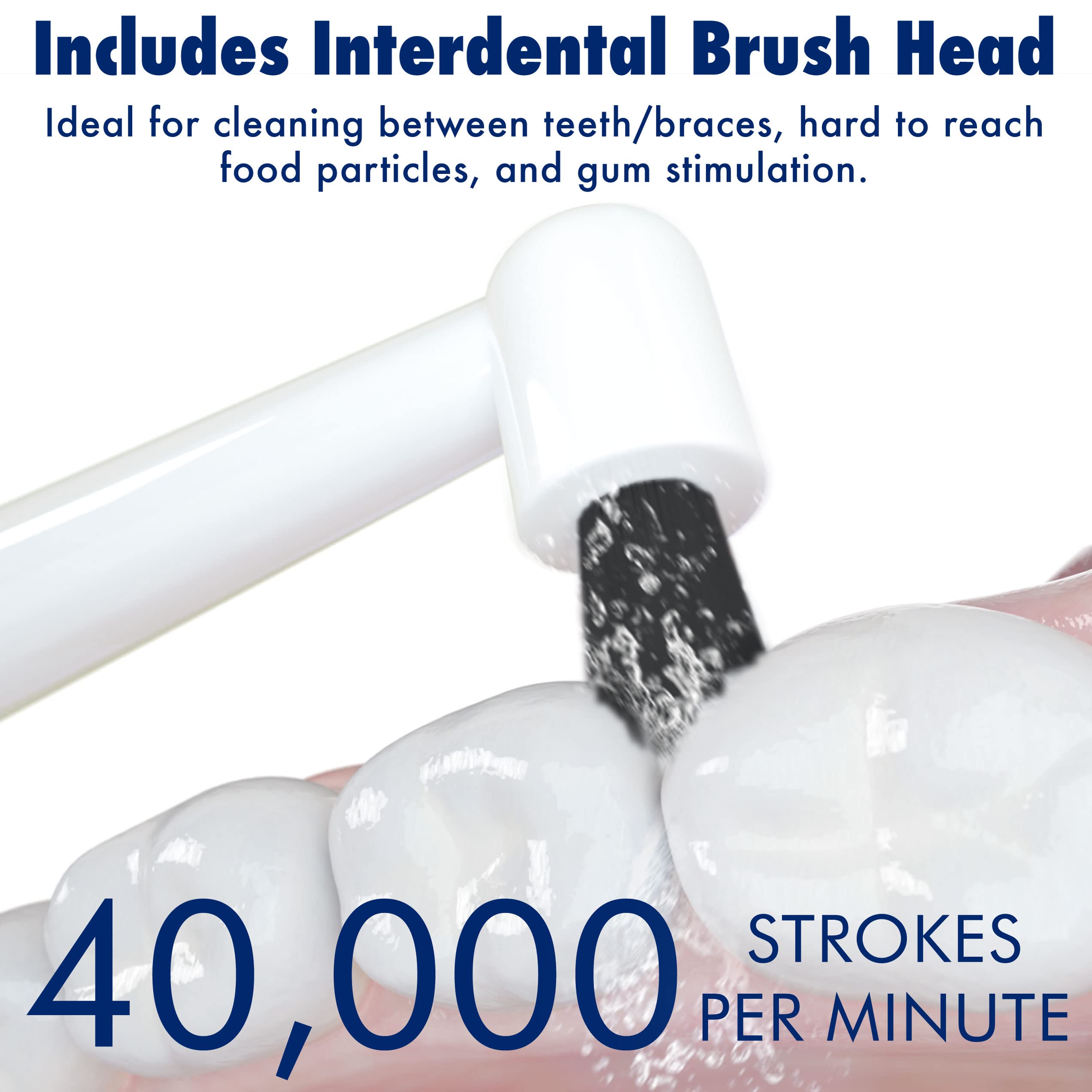 Solo Sonic Electric Toothbrush with 3 Brushing Modes & Smart Timer - Rechargeable with Charging Dock - Includes 1 Interdental & 2 Replacement Brush Heads (White) | Perfect for Travel, Home & Daily Oral Care