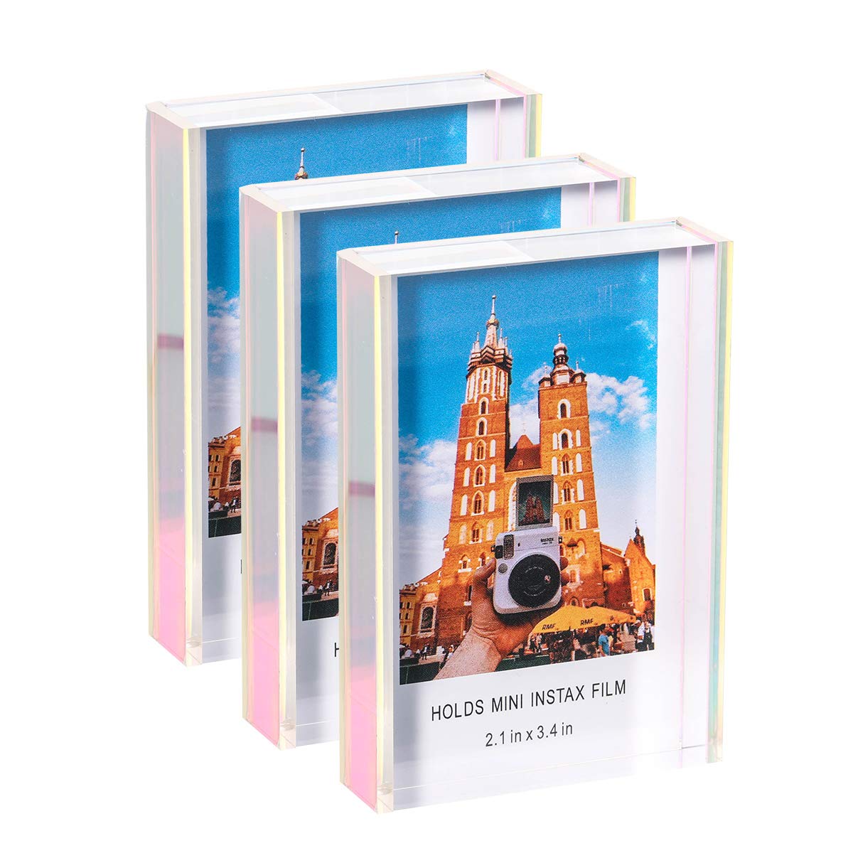 Instax Mini 2x3 Photo Frames - Clear Cute Polaroid Display for Fujifilm Film | Desktop Decor