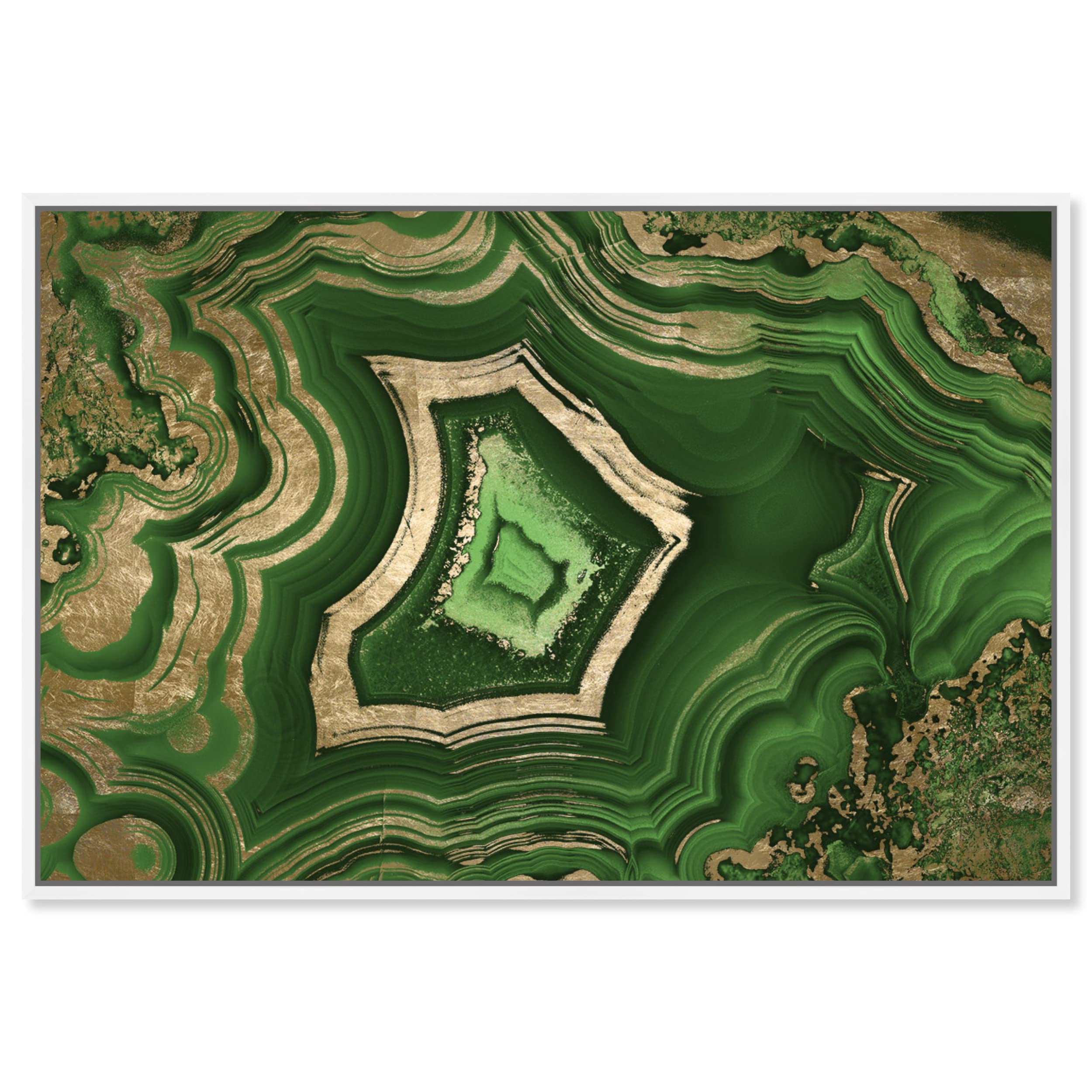 Oliver Gal Abstract Modern Large Canvas Wall Art - Dreaming About Emerald Green & Gold Ready to Hang Home Decor (30x45 Inches) for Living Room, Bedroom & Office | Contemporary Wall Decor for Modern Interiors