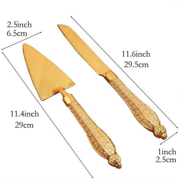 Elegant Wedding Cake Knife and Server Set - Stainless Steel Cake Cutting Serving Set for Weddings, Anniversaries & Special Events - Perfect for Cake Cutting Ceremonies and Dessert Serving