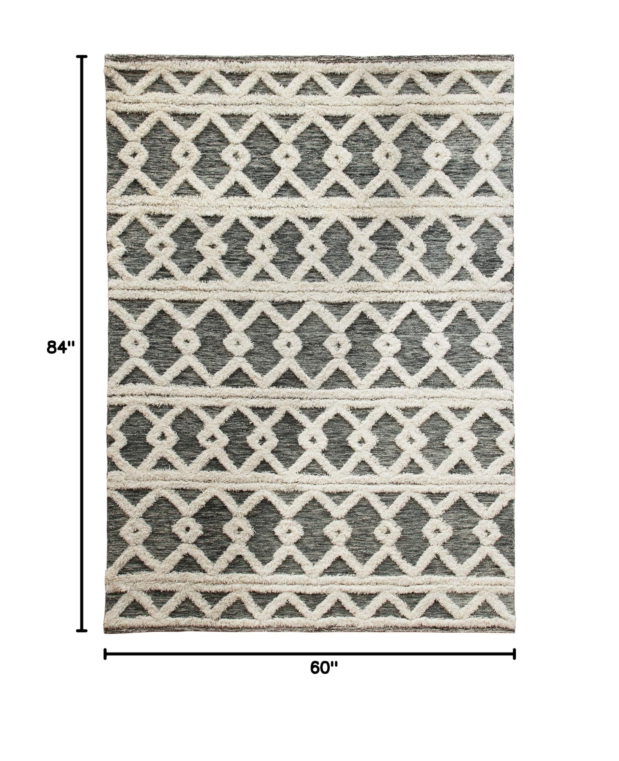LR Home Scandinavian Geometric Tufted Area Rug - Modern Nordic Design for Living Room, Bedroom & Office Decor