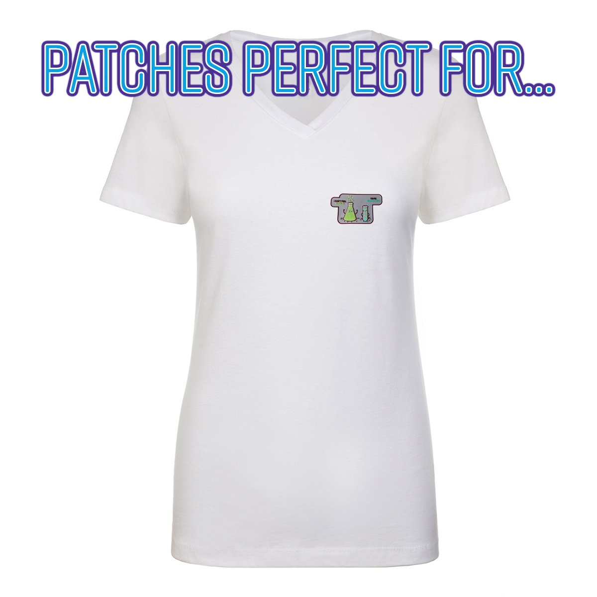 Funny Chemistry Beaker Iron On Patch - Science Humor Novelty Applique for Lab Coats, Backpacks & DIY Crafts