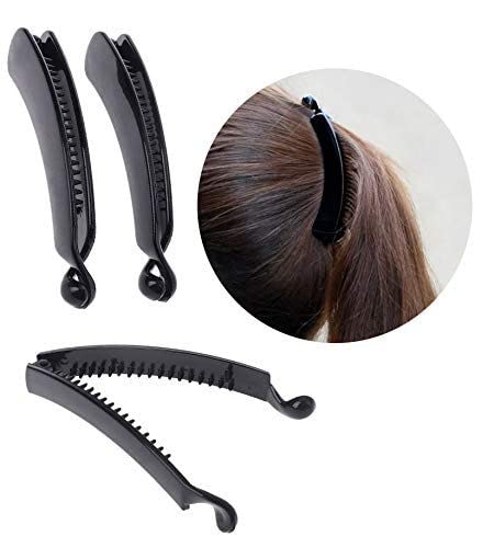 MFU-MADE FOR YOU Acrylic Gloss Banana Hair Clips - Self-Locking Non-Metal Hair Clips for Women & Girls (Multicolor, 3-Pack) - Perfect for School, Work, and Everyday Styling