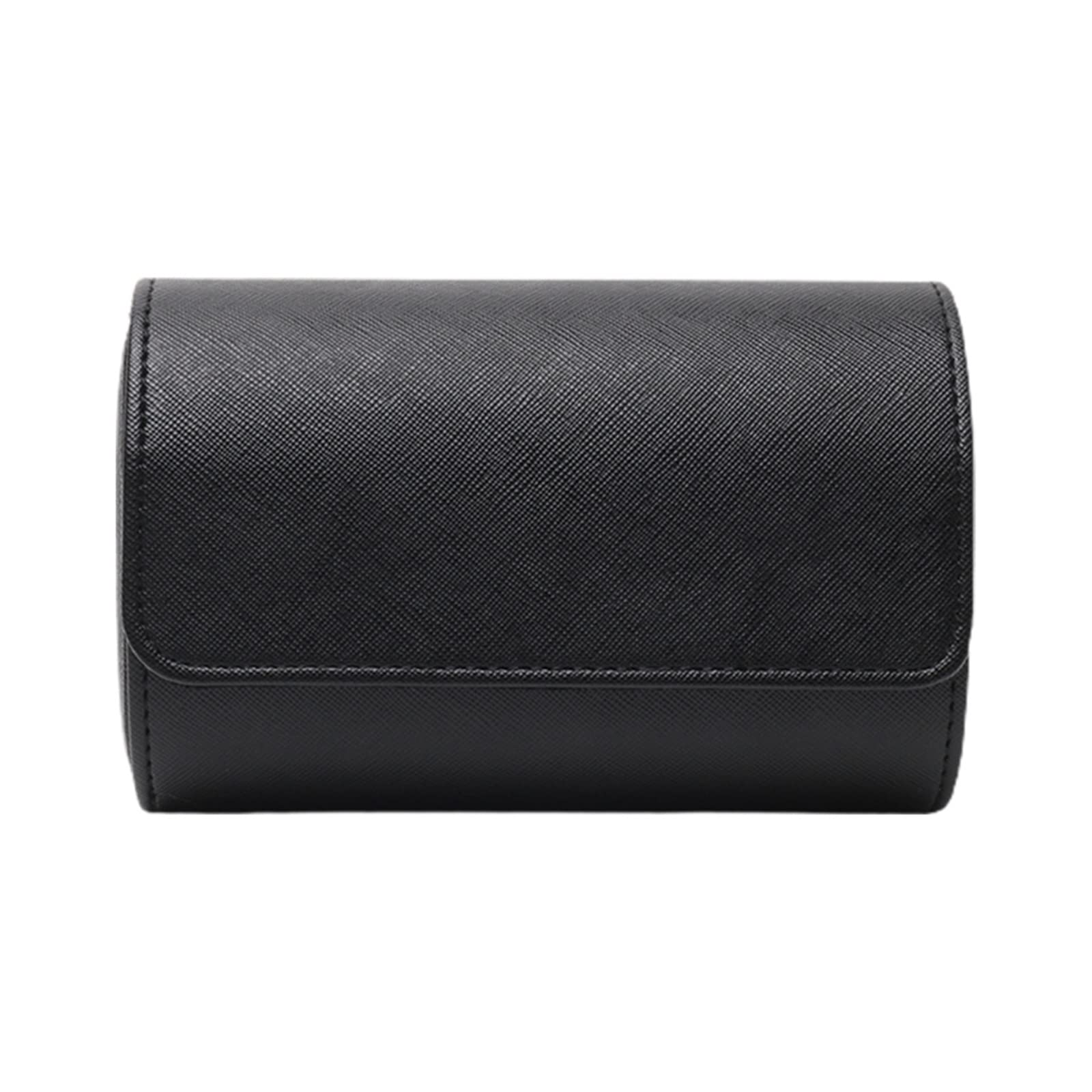 ZZSRJ 2 Slot Leather Watch Roll Travel Case - Detachable Anti-Slide Cushion for Watch & Jewelry Storage (Black) | Perfect for Travel, Business Trips & Watch Collection Organization