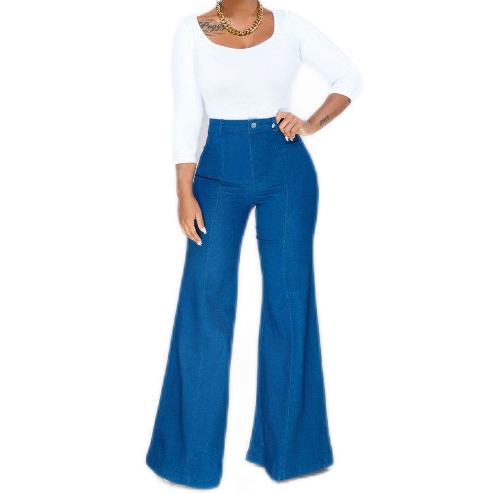 Women's High Waisted Bell Bottom Jeans - Classic Flared Denim Pants for Retro & Boho Style | Perfect for 70s Fashion, Music Festivals & Vintage Outfits