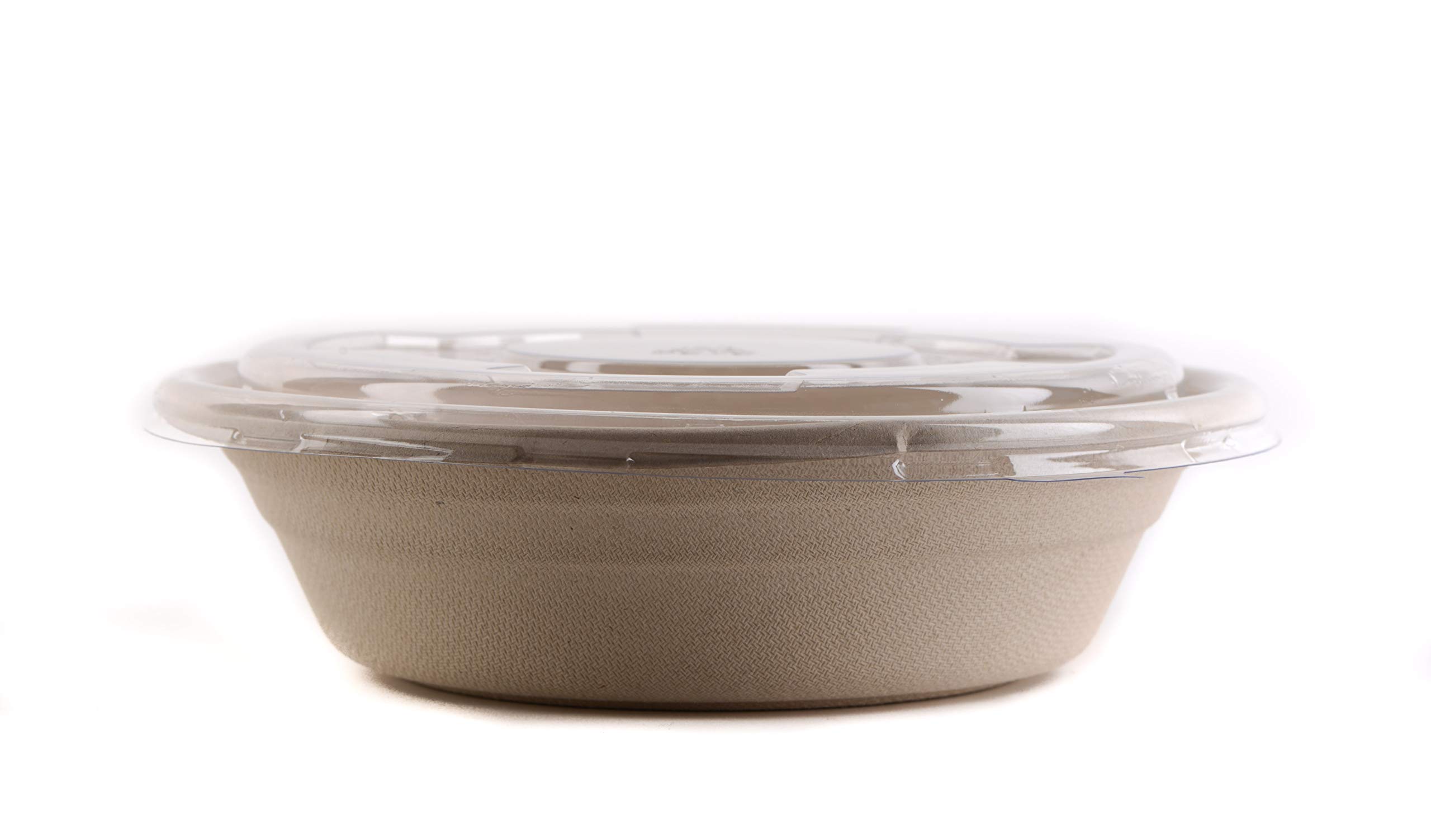 500 Count - 24oz Round Disposable Bowls with Lids & Cutlery Set - Eco-Friendly Compostable Sugarcane Fiber Bowls | Sturdy Biodegradable Alternative to Plastic | Perfect for Parties, Picnics, Takeout & Catering