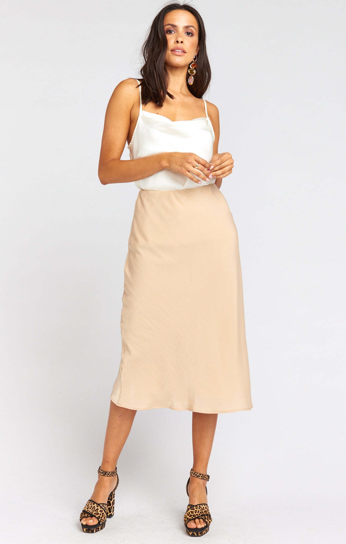 Maci Skirt - Women's Flowy Midi Skirt with Pockets, Comfortable & Stylish for Casual Wear, Office, and Summer Outfits