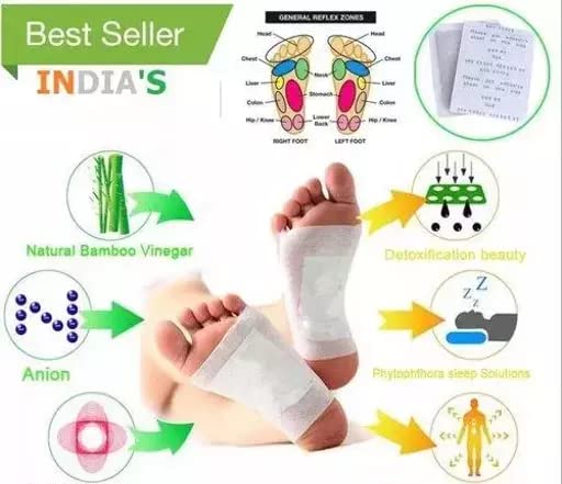 Organic Ginger Foot Detox Pads for Weight Loss & Toxin Removal - 10-Piece Pack (5 Pairs) - Natural Body Cleansing for Relaxation & Improved Sleep