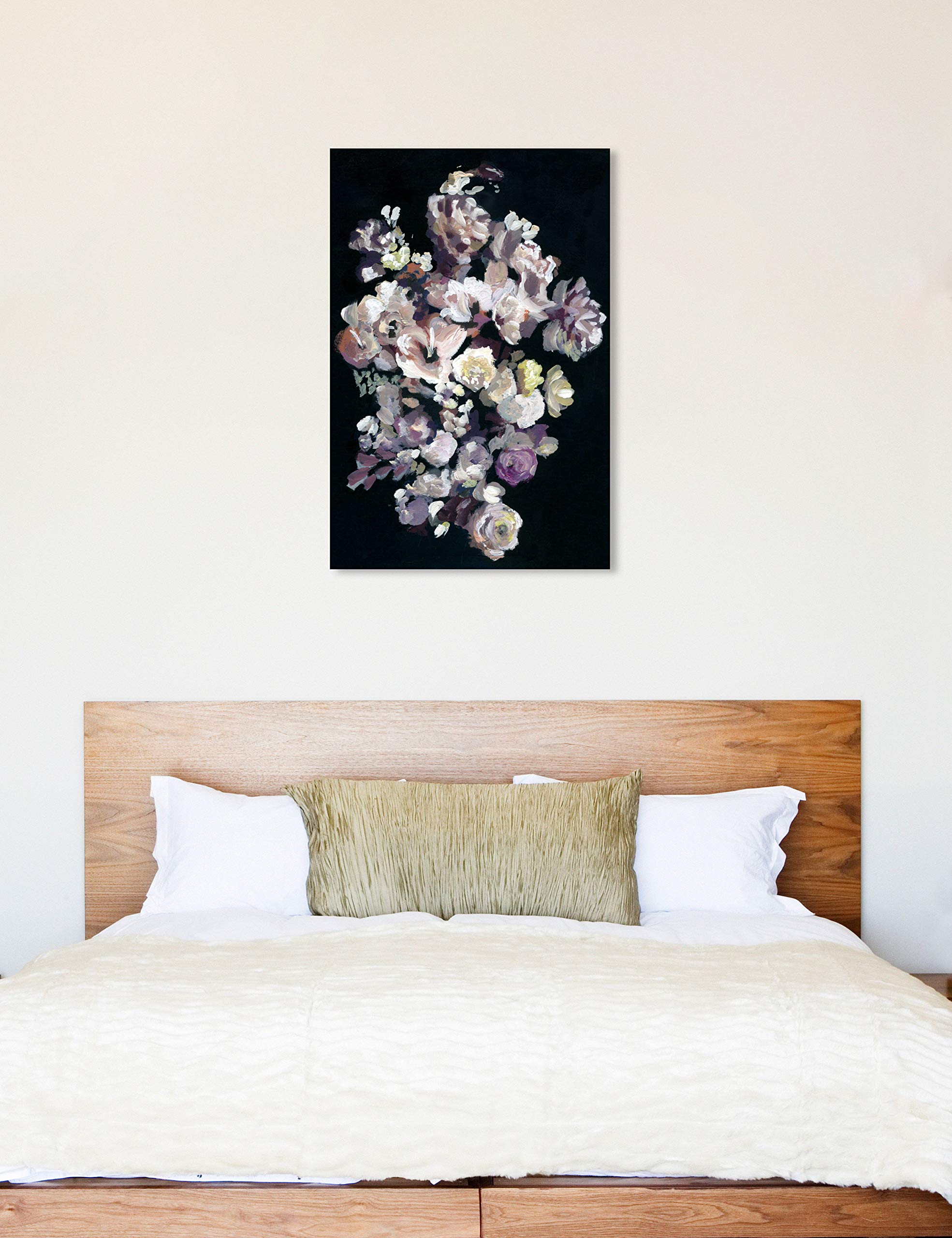 Oliver Gal Artist Co. 'Beauty in Darkness' Floral Canvas Wall Art Print - 30x45 Inches, Black & Pink Home Decor for Living Room, Bedroom & Office