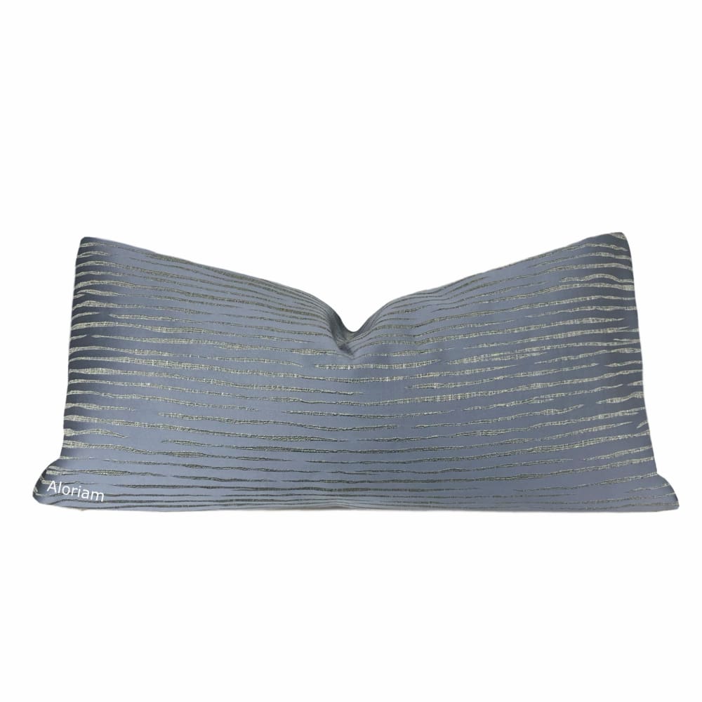 Morrison Slate Blue Freeform Stripes Pillow Cover - Decorative Throw Pillow Case for Sofa, Bed & Couch - 18x18 Inch Bohemian Home Decor Accent