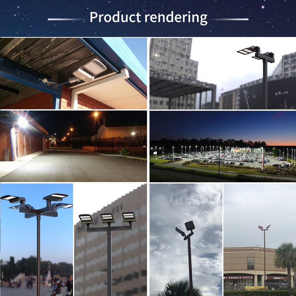 150W LED Shoebox Light 19000LM Outdoor Flood Light 5000K IP65 Waterproof - Commercial & Street Lighting for Parking Lots, Stadiums, Roadways, Yards - Arm Mount for Square Pole Installation