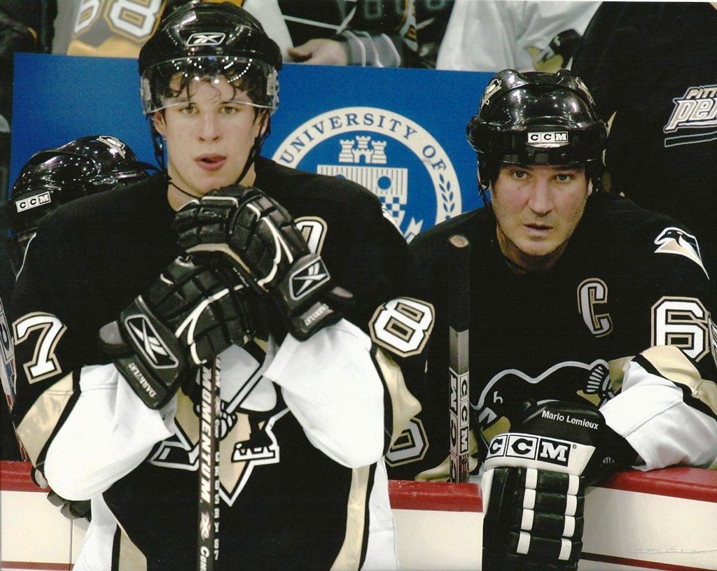 Pittsburgh Penguins Hockey Poster - Mario Lemieux & Sidney Crosby Wall Art - NHL Decor for Man Cave, Sports Bar, Game Room & Hockey Fan Gifts