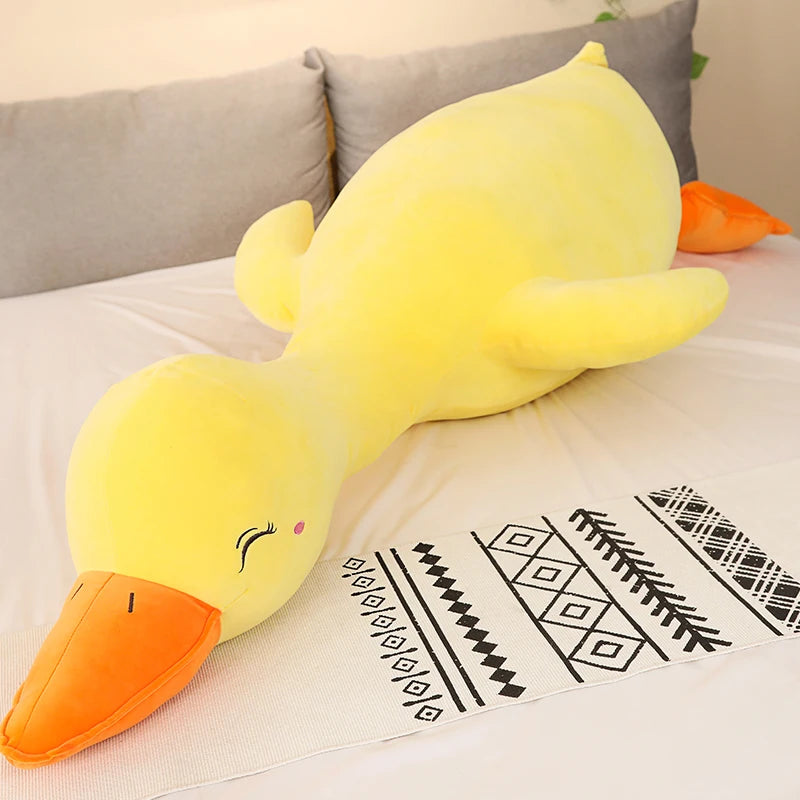 Big White KAWAI Plush Duck Toy - Cute Sleeping Pillow, High Quality Stuffed Animal, Funny Sweet Gift for Friends & Kids | Perfect for Bedtime, Nursery Decor, and Birthday Presents