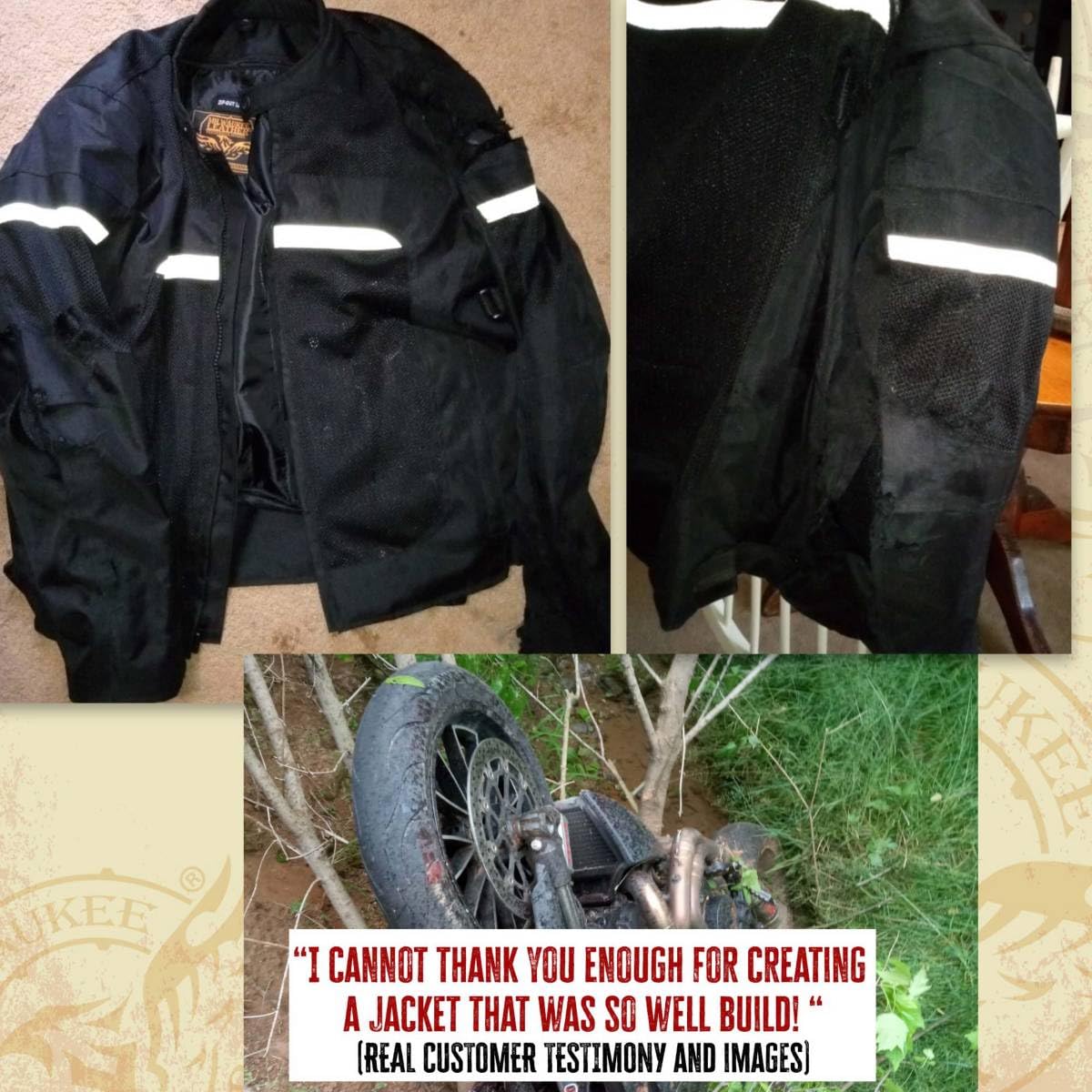 Milwaukee Leather MPM1794 Men's Black Armored Mesh Motorcycle Jacket with Reflective Piping - All Season Riding Gear for Street & Racing (Ideal for Commuting, Touring & Sport Biking)
