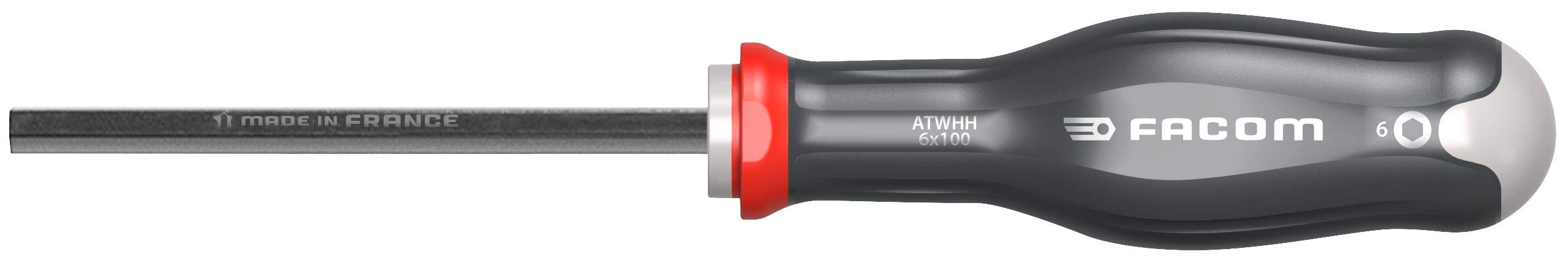 Facom ATWHH6X100 PROTWIST 6-Sided Screwdriver - Professional Hex Screwdriver Set for Home Repair, Automotive & DIY Projects - Durable Hand Tool for Mechanics & Craftsmen