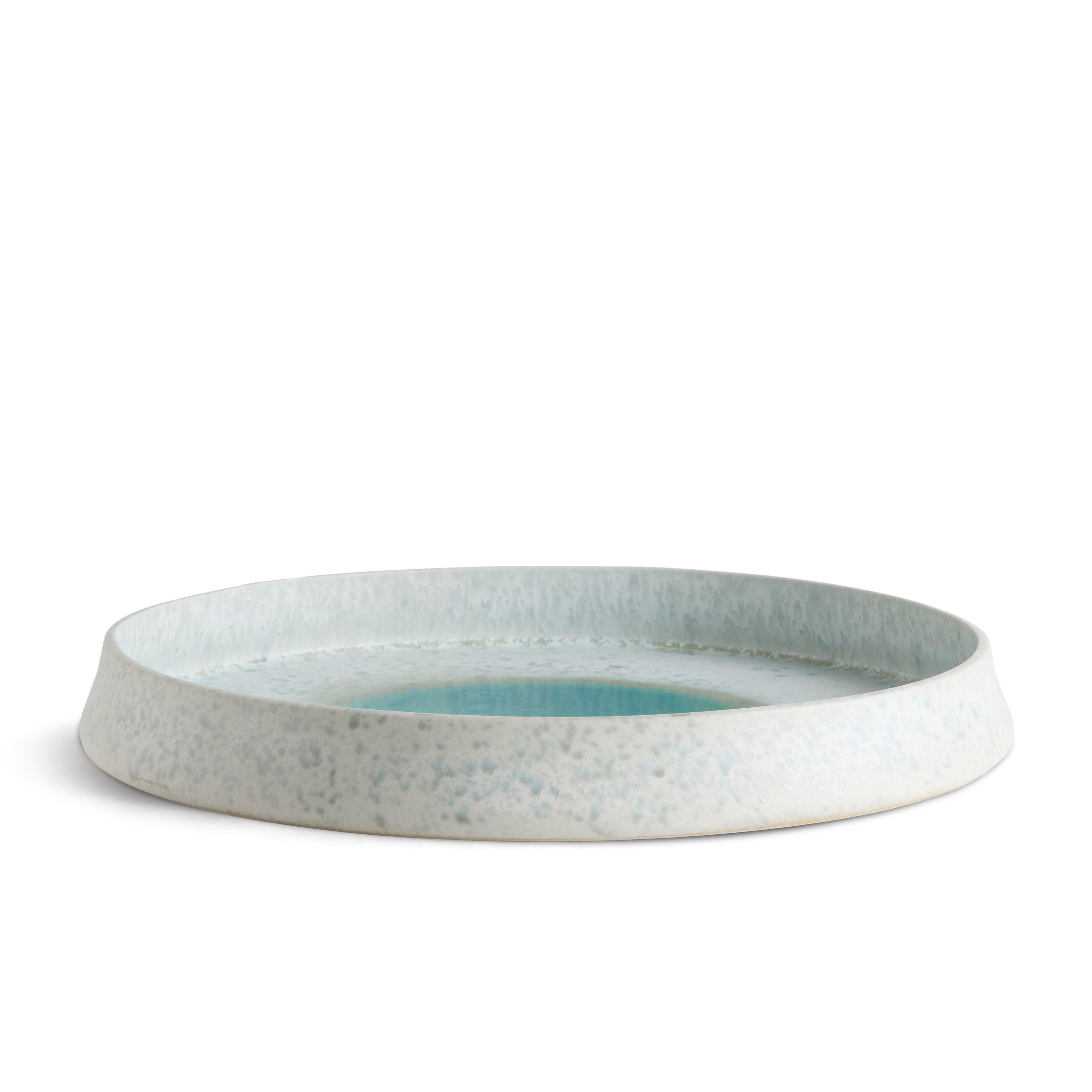 Terra Round Platter Large Seafoam - Elegant Ceramic Serving Dish for Entertaining, Dinner Parties, and Home Decor | Perfect for Appetizers, Cheese Boards & Charcuterie