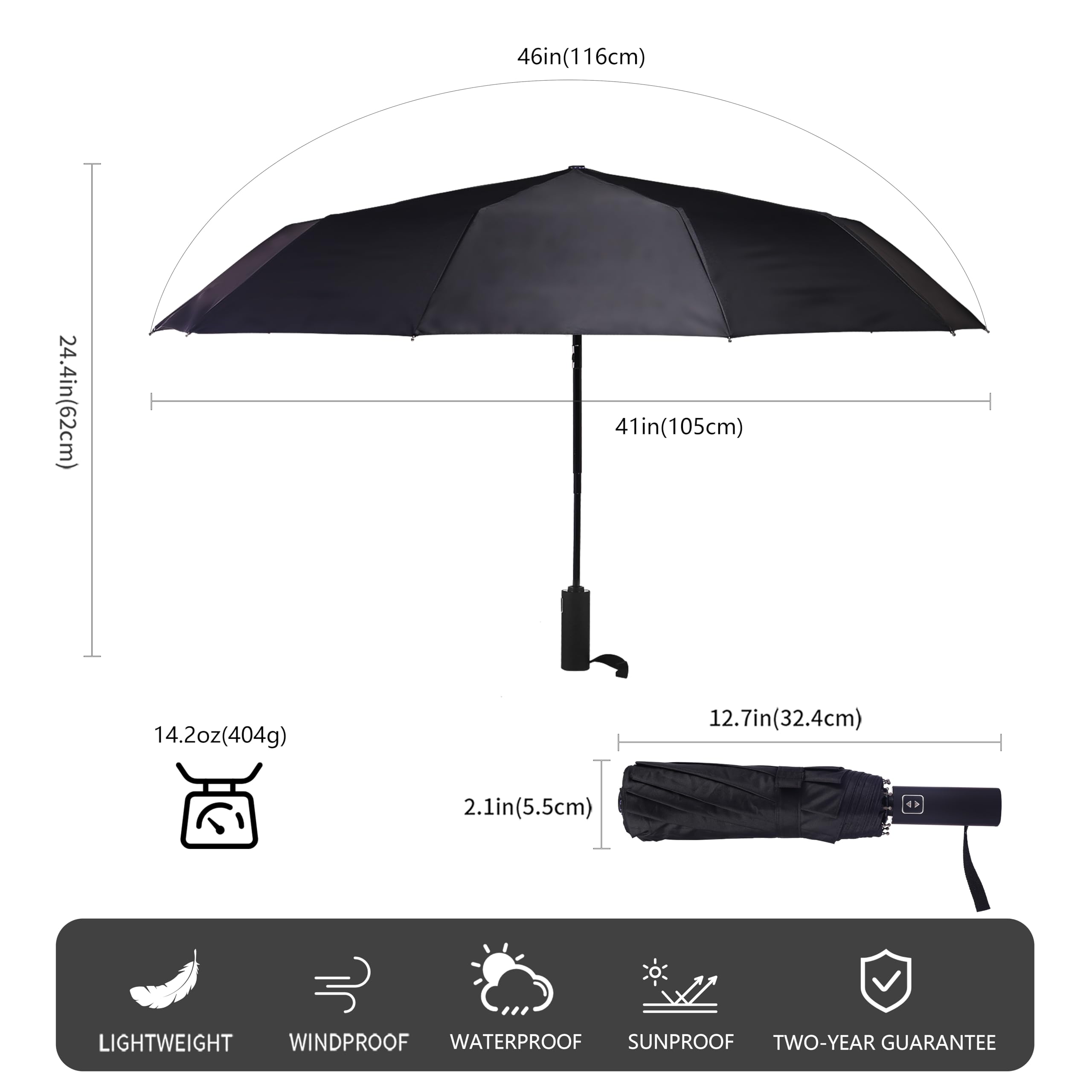 Compact Automatic Folding Umbrella - 46
