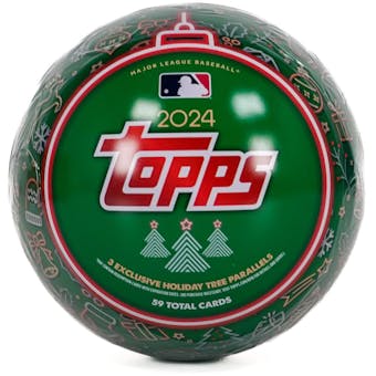 2024 Topps Holiday Baseball Tin - Limited Edition Collectible Cards for Baseball Fans | Perfect for Gifts, Trading & Holiday Collections